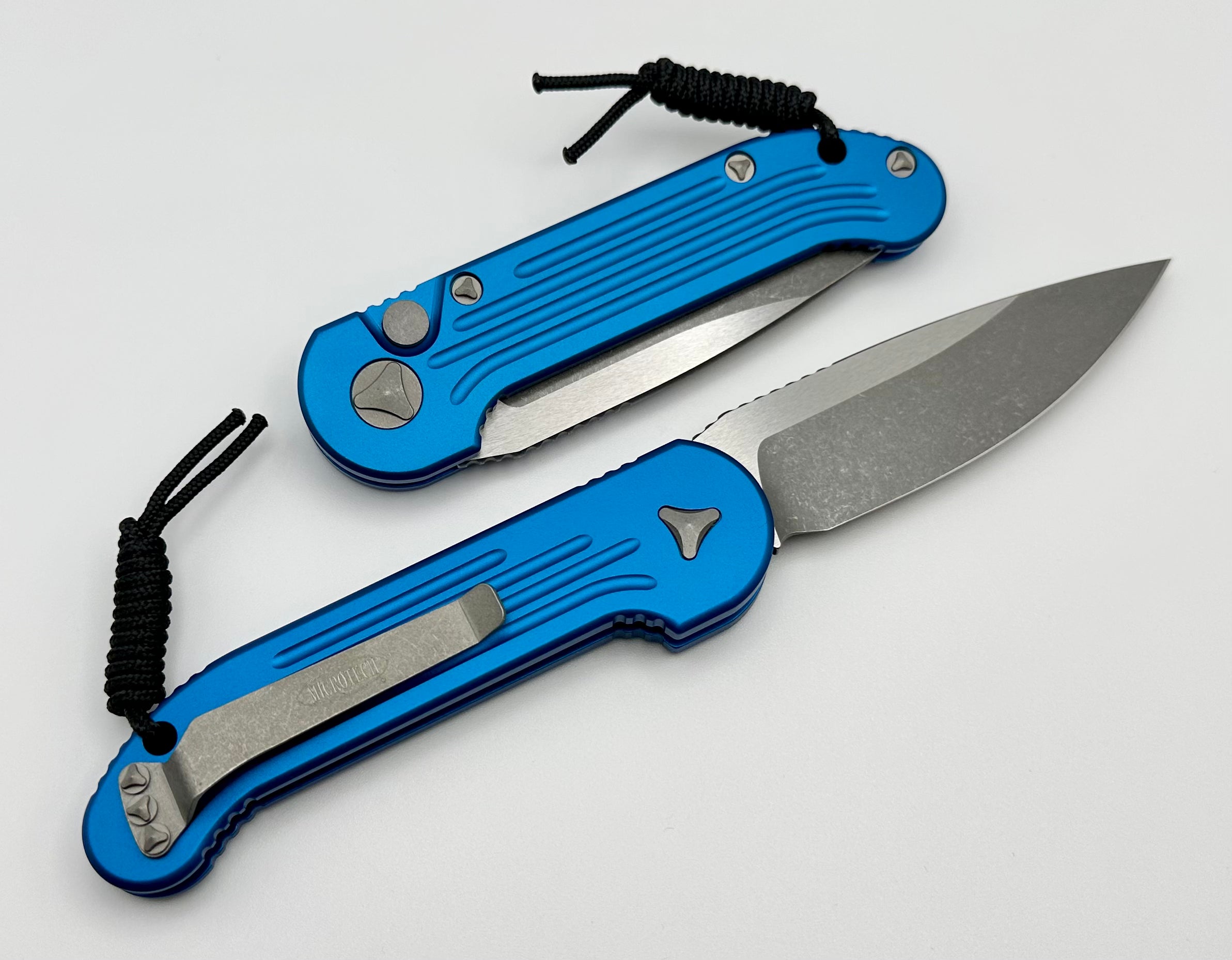 Microtech L.U.D.T Premium Tactical Knife - Blue & Apocalyptic Stonewash