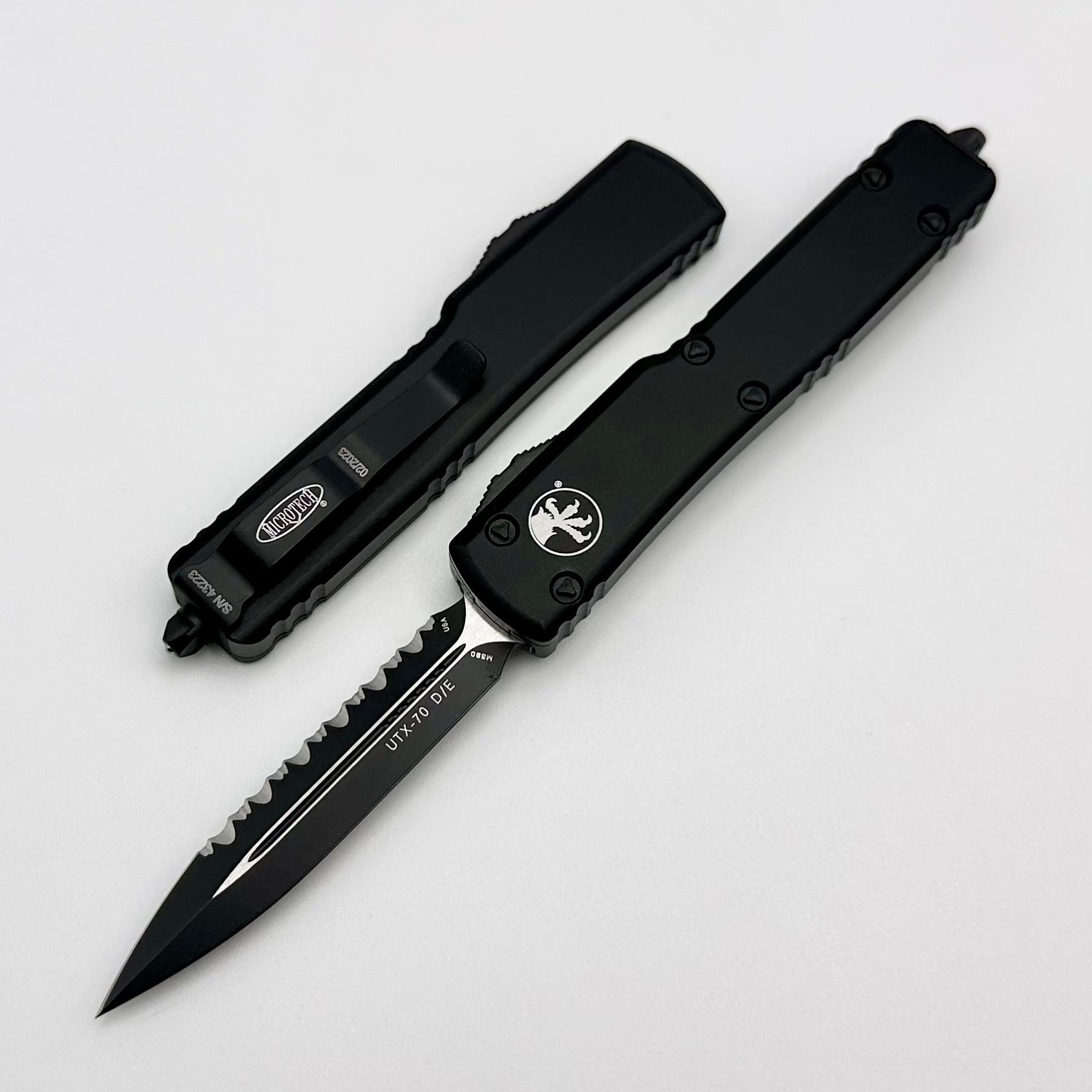 Microtech UTX-70 D/E Full Serrated Tactical Knife - Compact & Premium