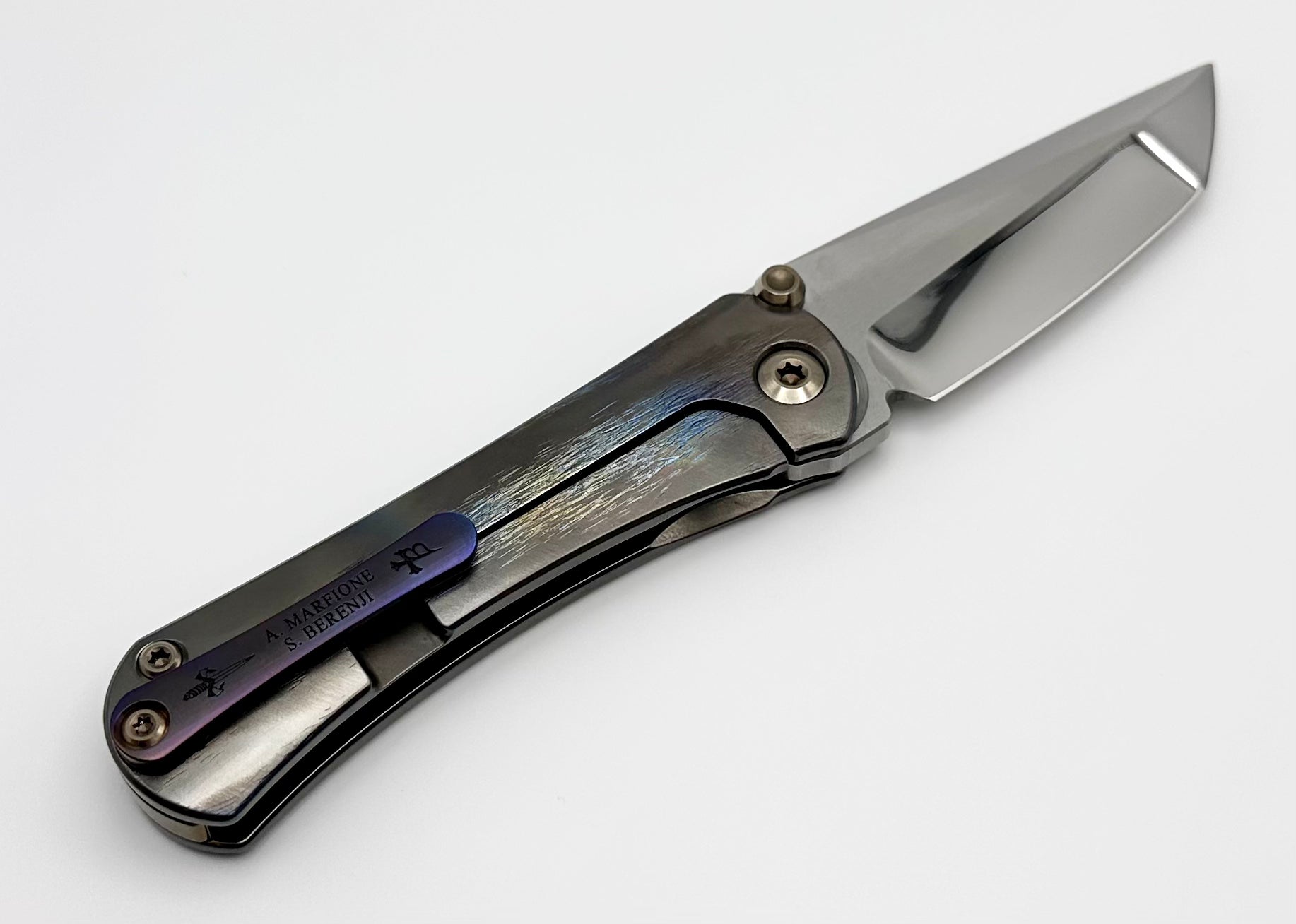 Premium Marfione Custom Knife with Borka Blades - SBTF Mirror M390 & Cosmic Scales