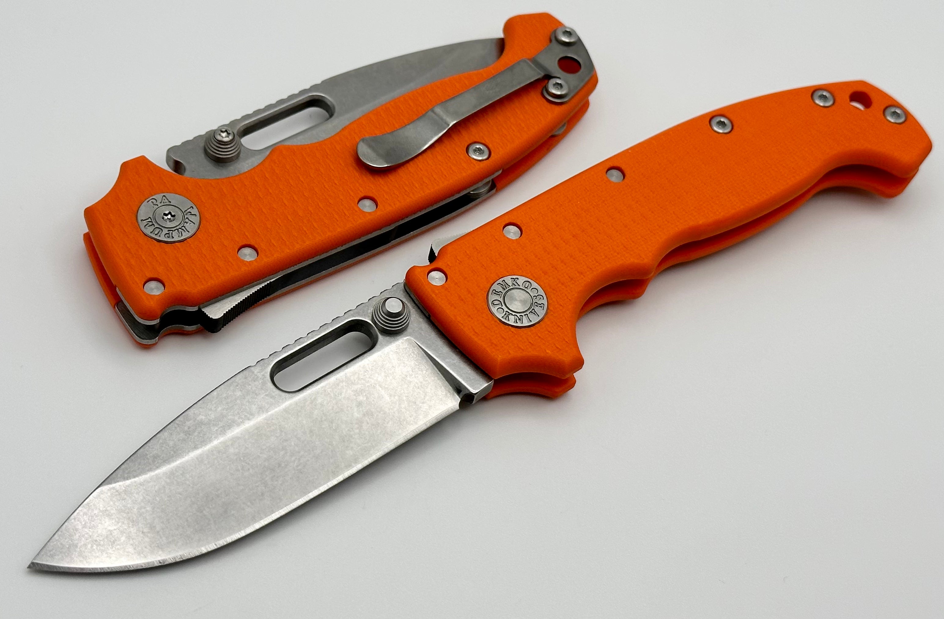 Demko Knives MG AD20 Premium Drop Point 3V - Orange G-10 Handle | Limited Edition