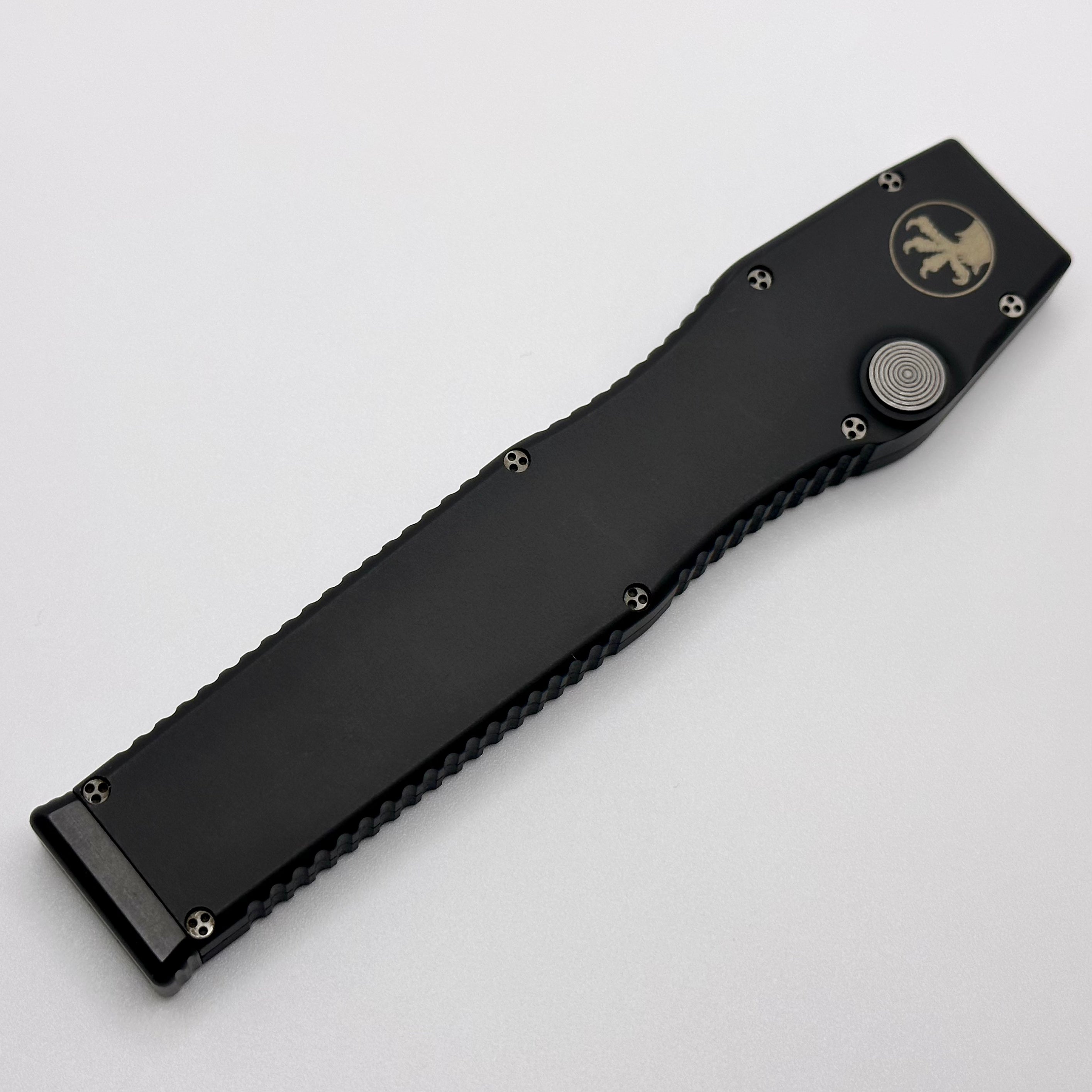 Premium Microtech HALO II Tactical Knife - Black Handle & Satin Partial Serrated Blade (Pre-Owned)