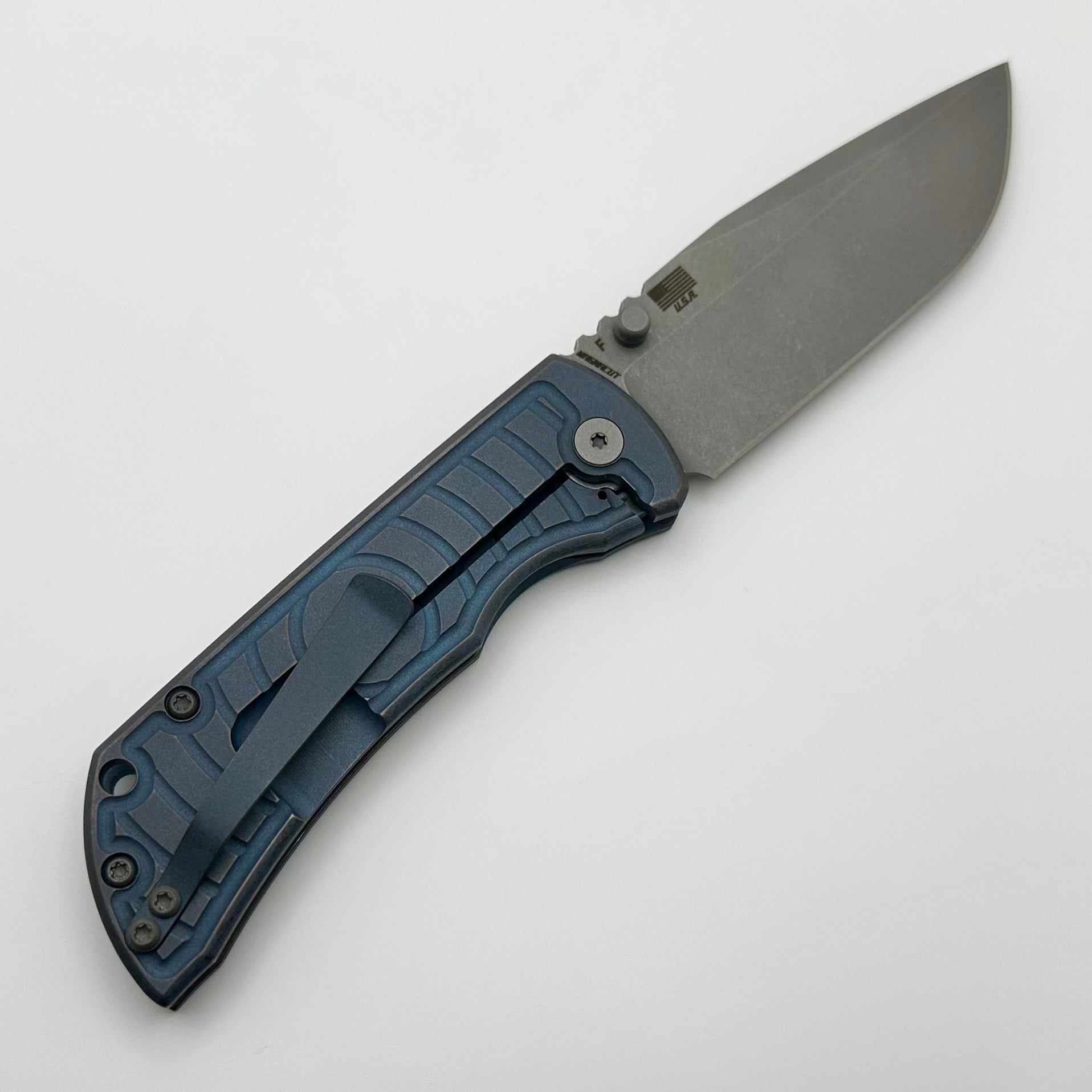 McNees Performance Machined MAC 2 3.5 - Ultimate EDC Knife with Blue/Bronze Shockwave & Atomic MagnaCut Gen 2
