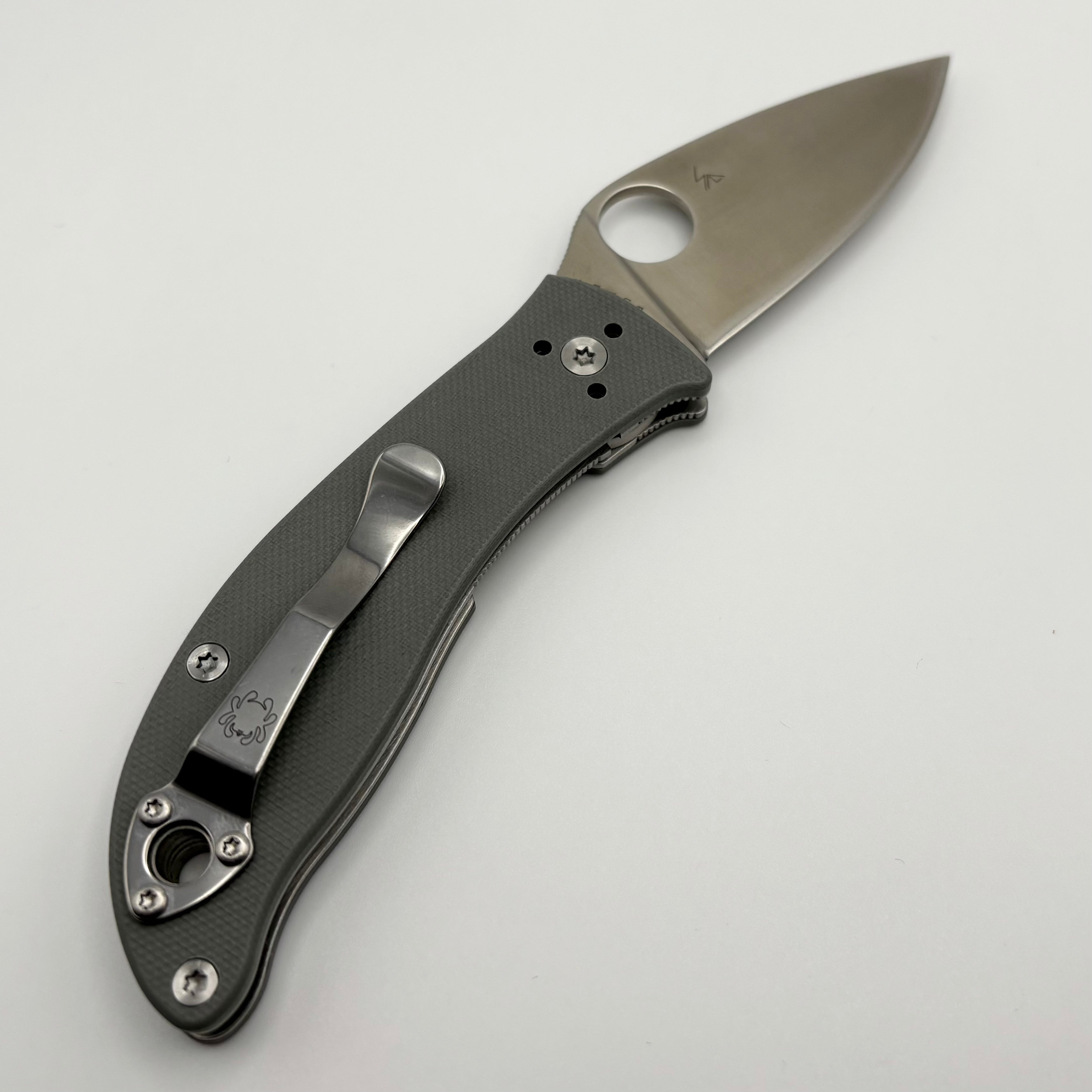 Premium Pre-Owned Spyderco Alcyone Gray G-10 & CTS BD1N Folding Knife