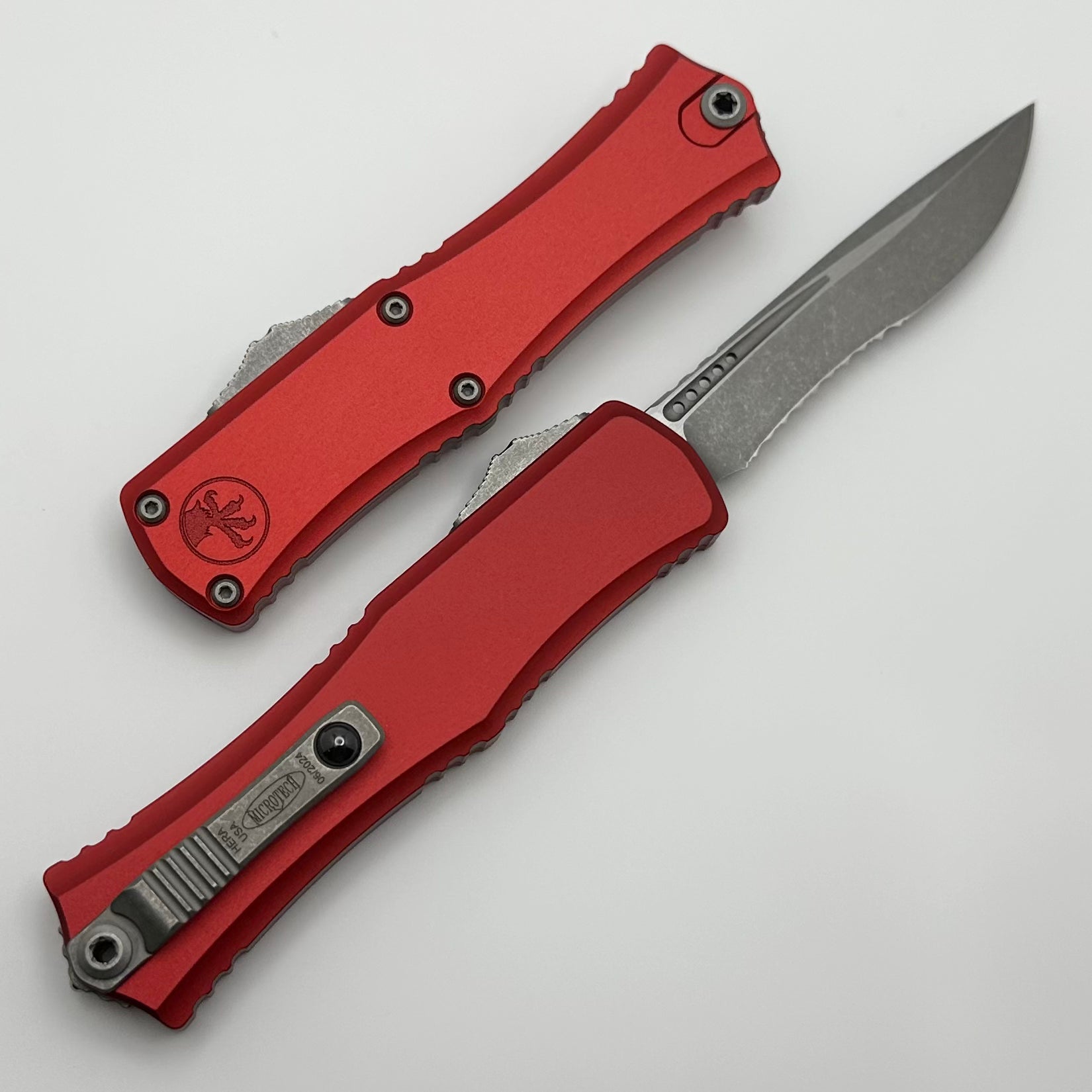 Microtech Hera II Mini Apocalyptic OTF Knife - Premium M390MK Blade & Red Aluminum Handle