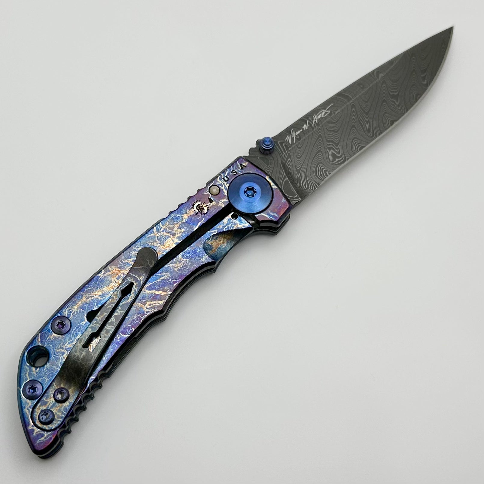 Spartan Blades Harsey Folder Storm Watch 3.25 | Premium Damascus SF10CUSTOMDAMASCUS