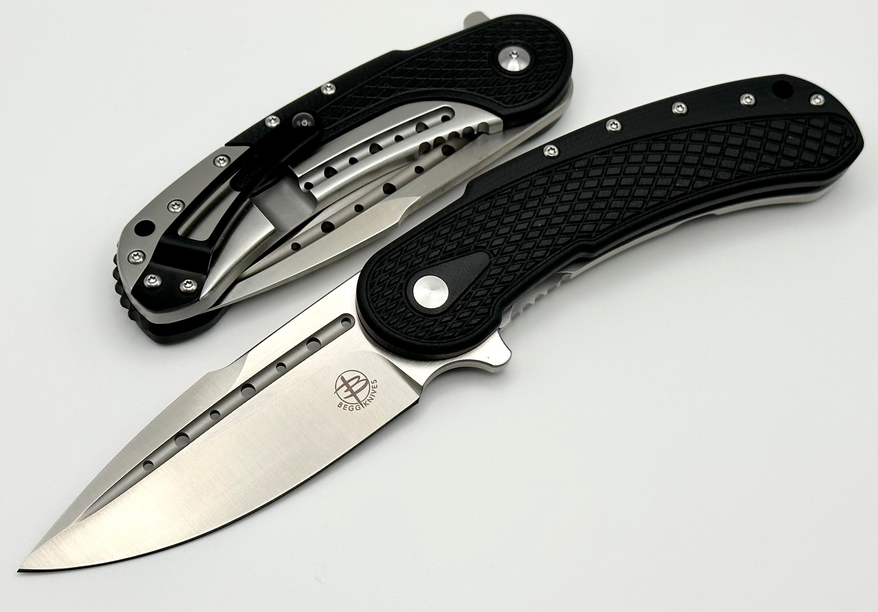 Begg Knives Premium Bodega Black G-10 & D2 Tactical Folding Knife