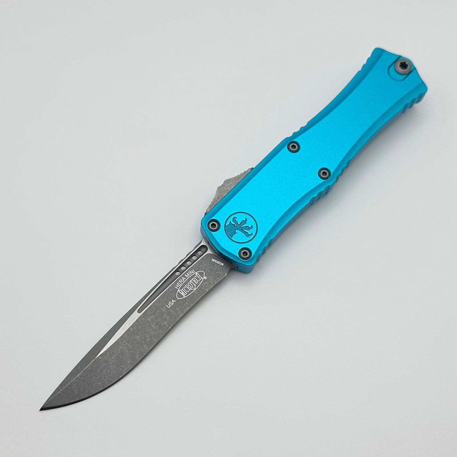 Microtech Mini Hera Apocalyptic Recurve - Premium EDC Knife with Turquoise Handle