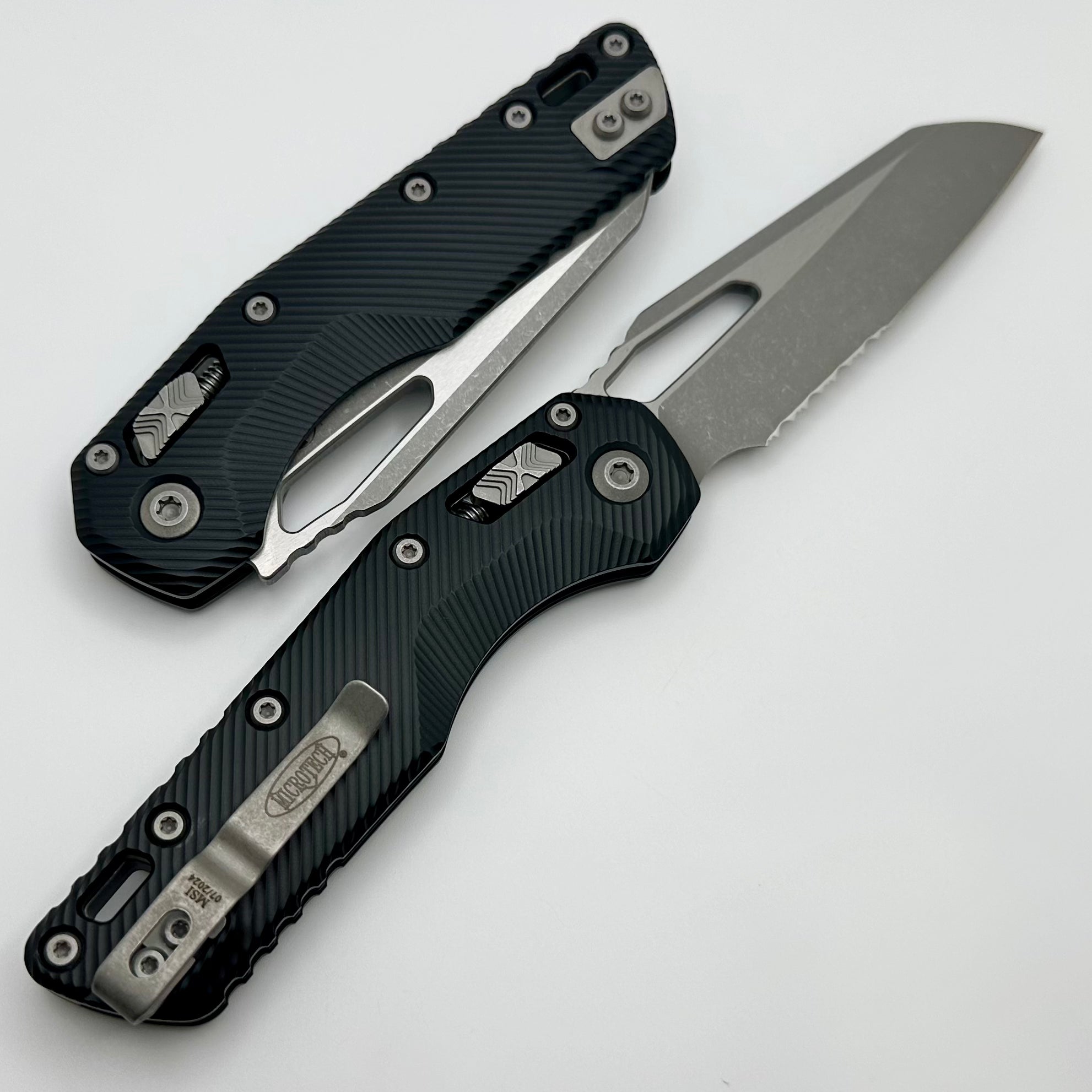 Microtech MSI RAM LOK Tactical Folding Knife - Apocalyptic M390MK, Black Fluted Aluminum