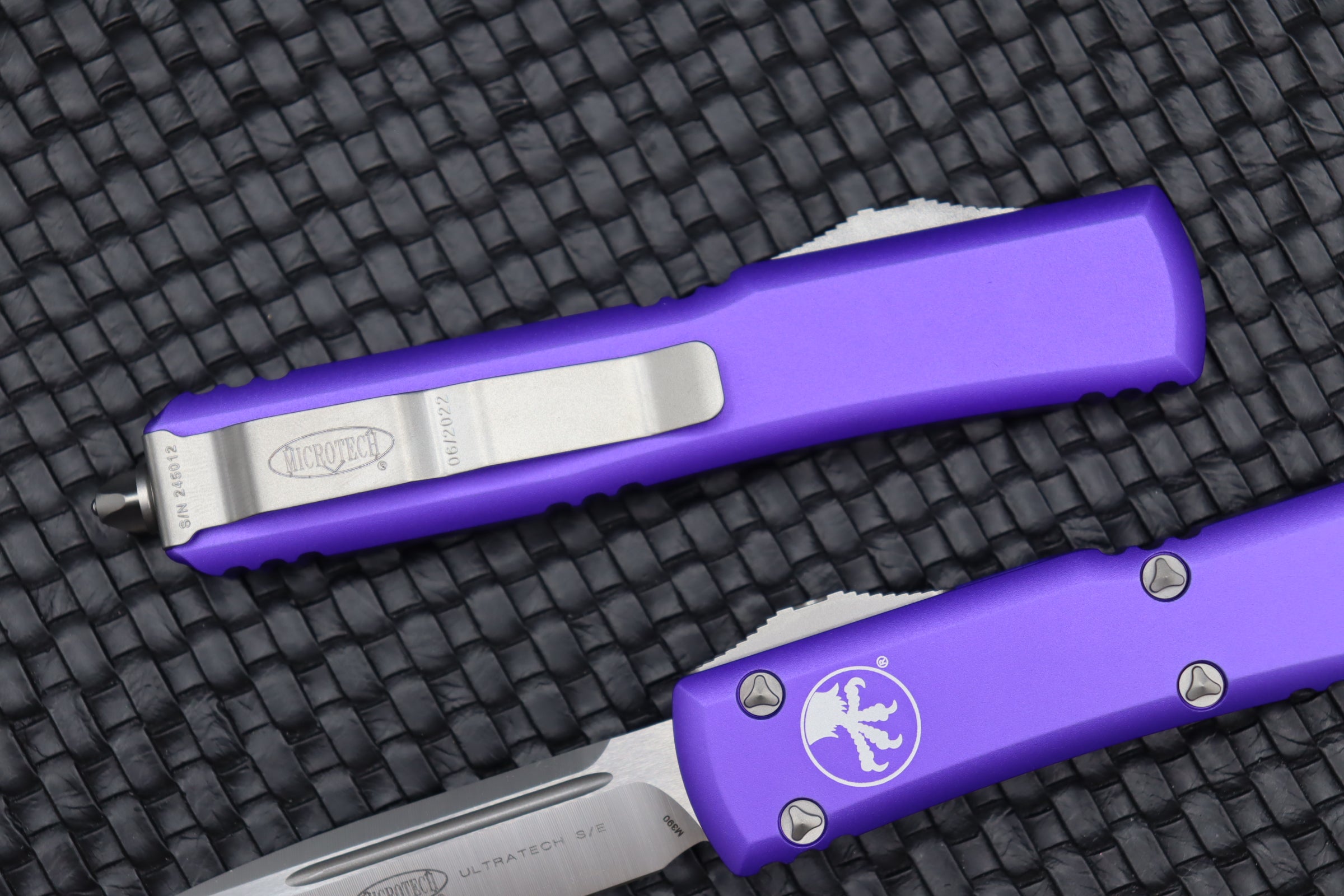 Microtech Ultratech Premium OTF Knife - Satin Blade & Purple Handle