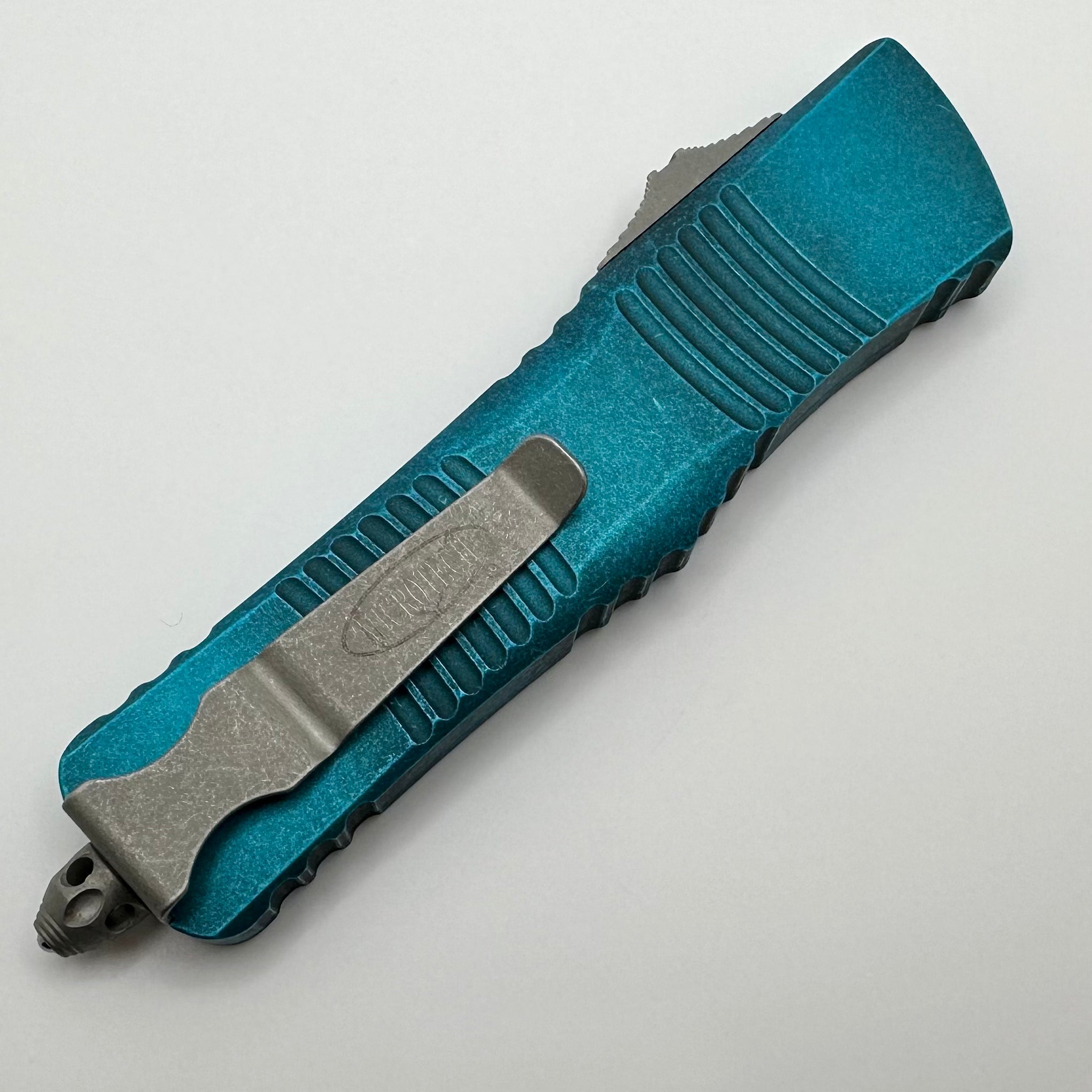 Premium Microtech Combat Troodon - Weathered Turquoise Double Edge Apocalyptic Knife