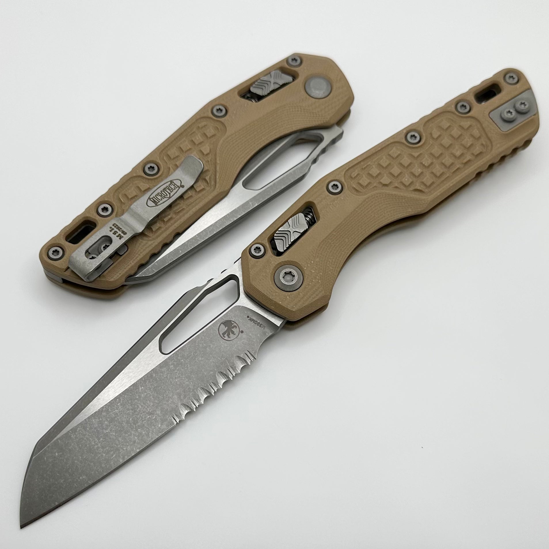 Microtech MSI RAM LOK Frag Tan G-10 Folding Knife | Premium M390MK Blade