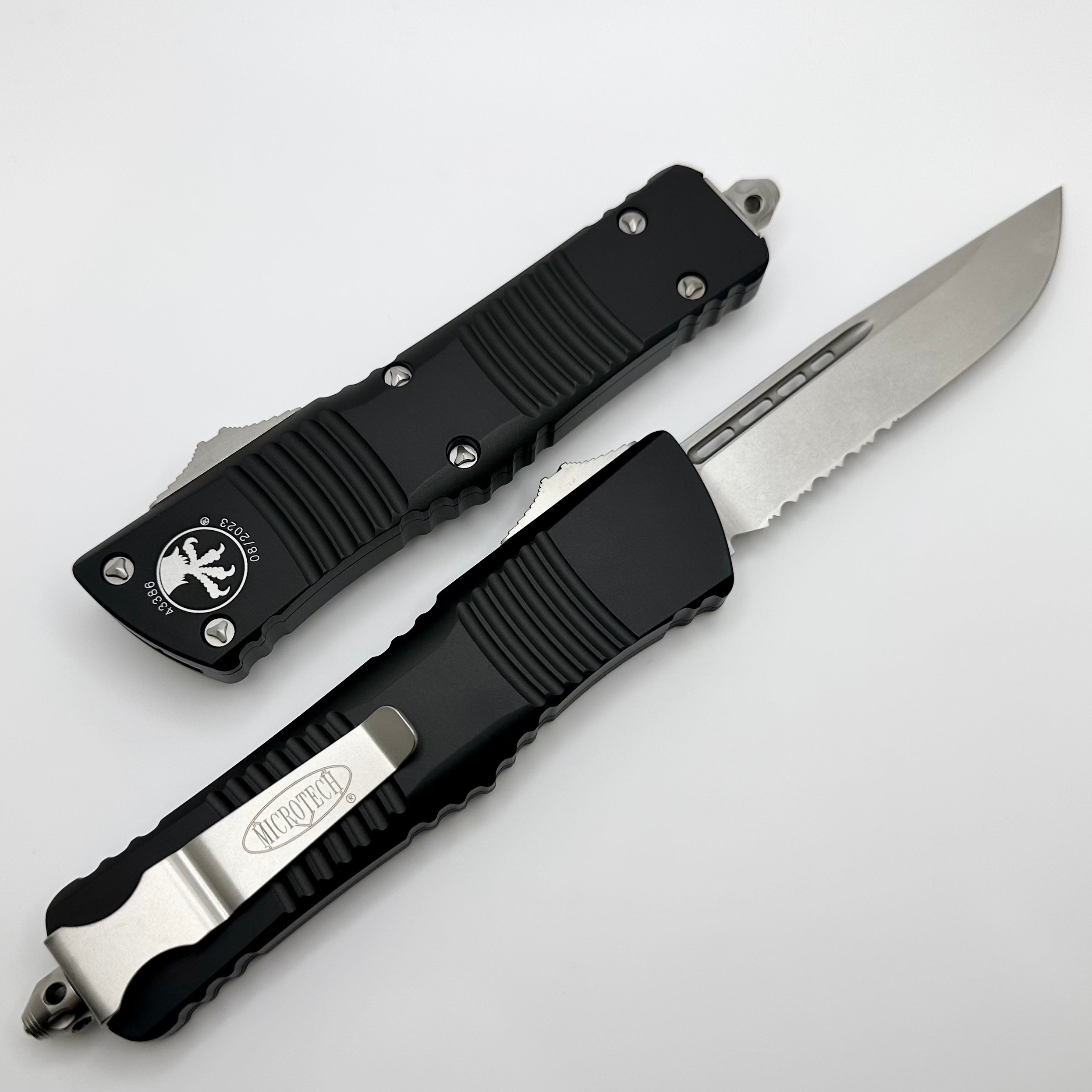 Microtech Combat Troodon Premium Tactical OTF Knife - Stonewash & Black Finish