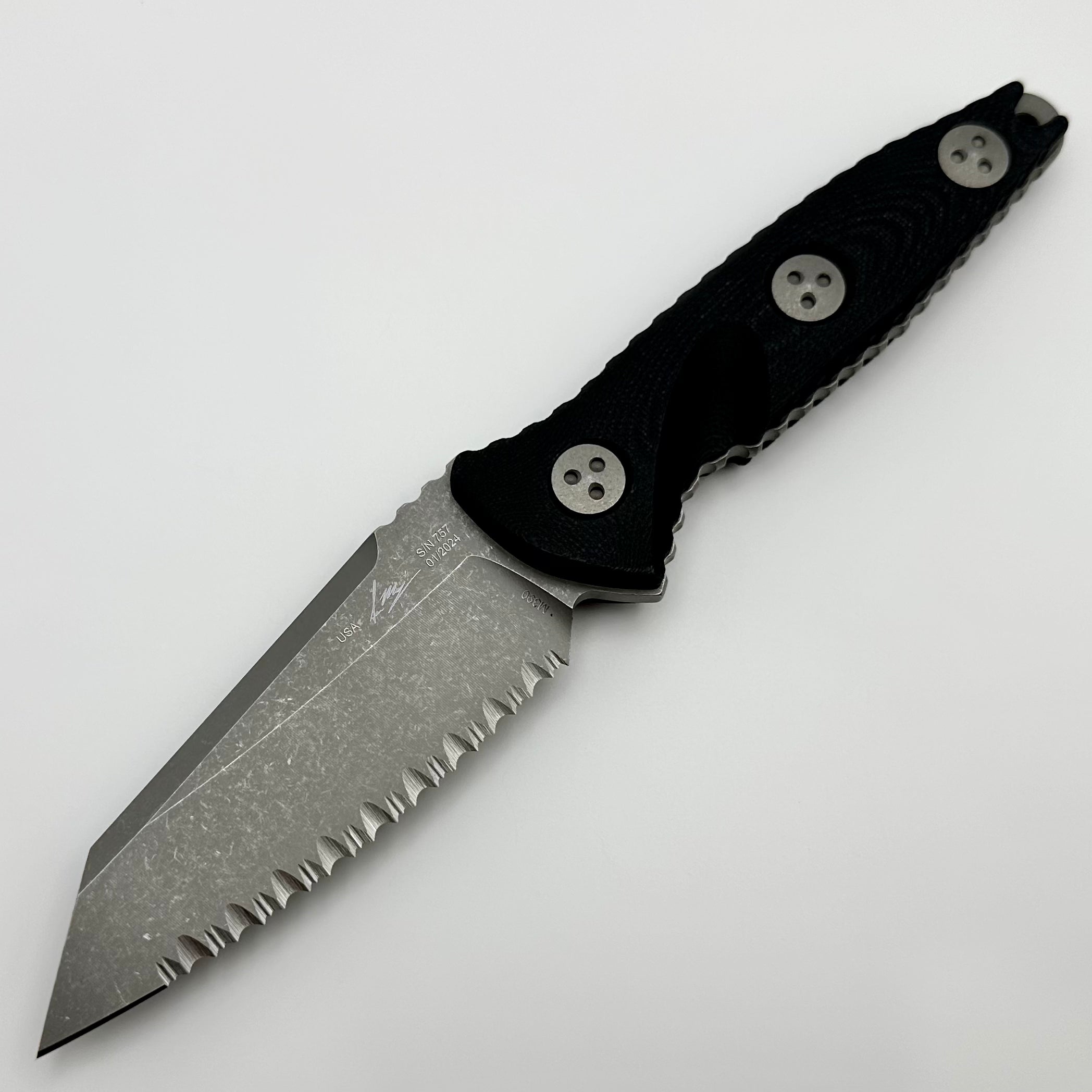 Microtech Socom Alpha Mini Tactical Knife - Premium Apocalyptic Full Serrated Blade