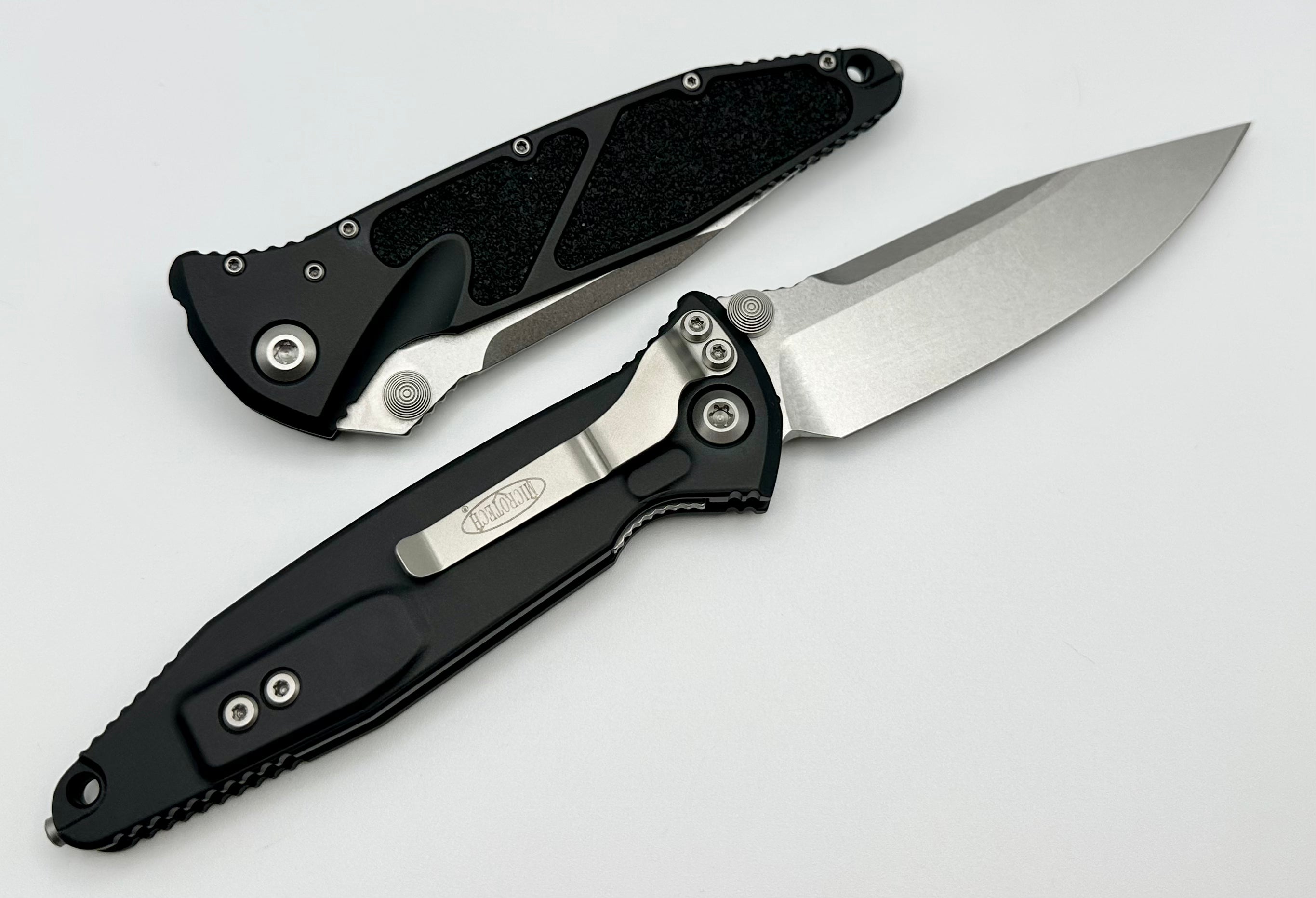 Microtech Socom Elite Premium Tactical Folding Knife - Black Stonewash Finish