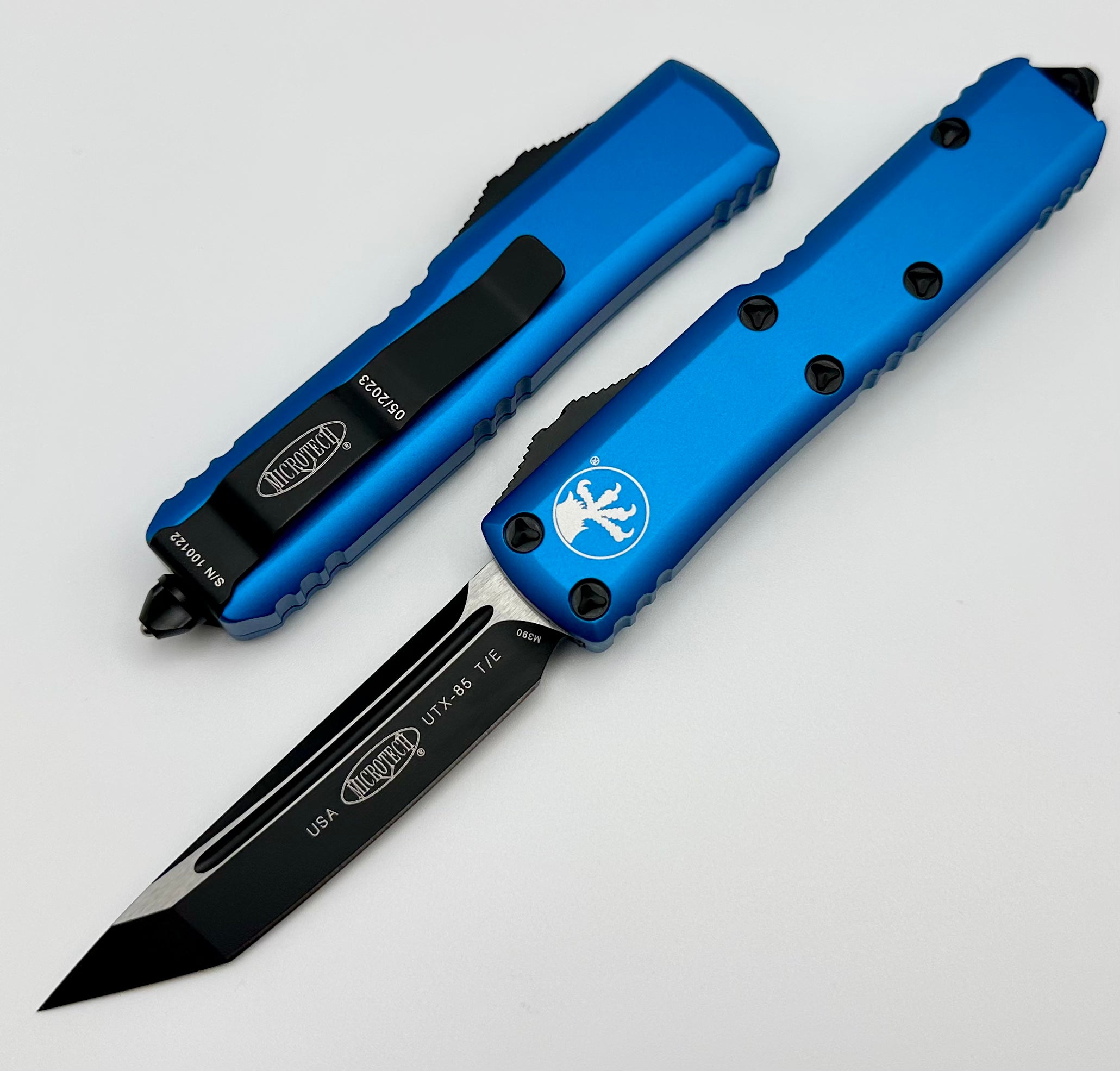 Microtech UTX-85 Tanto Black & Blue EDC Knife - Premium Compact Design