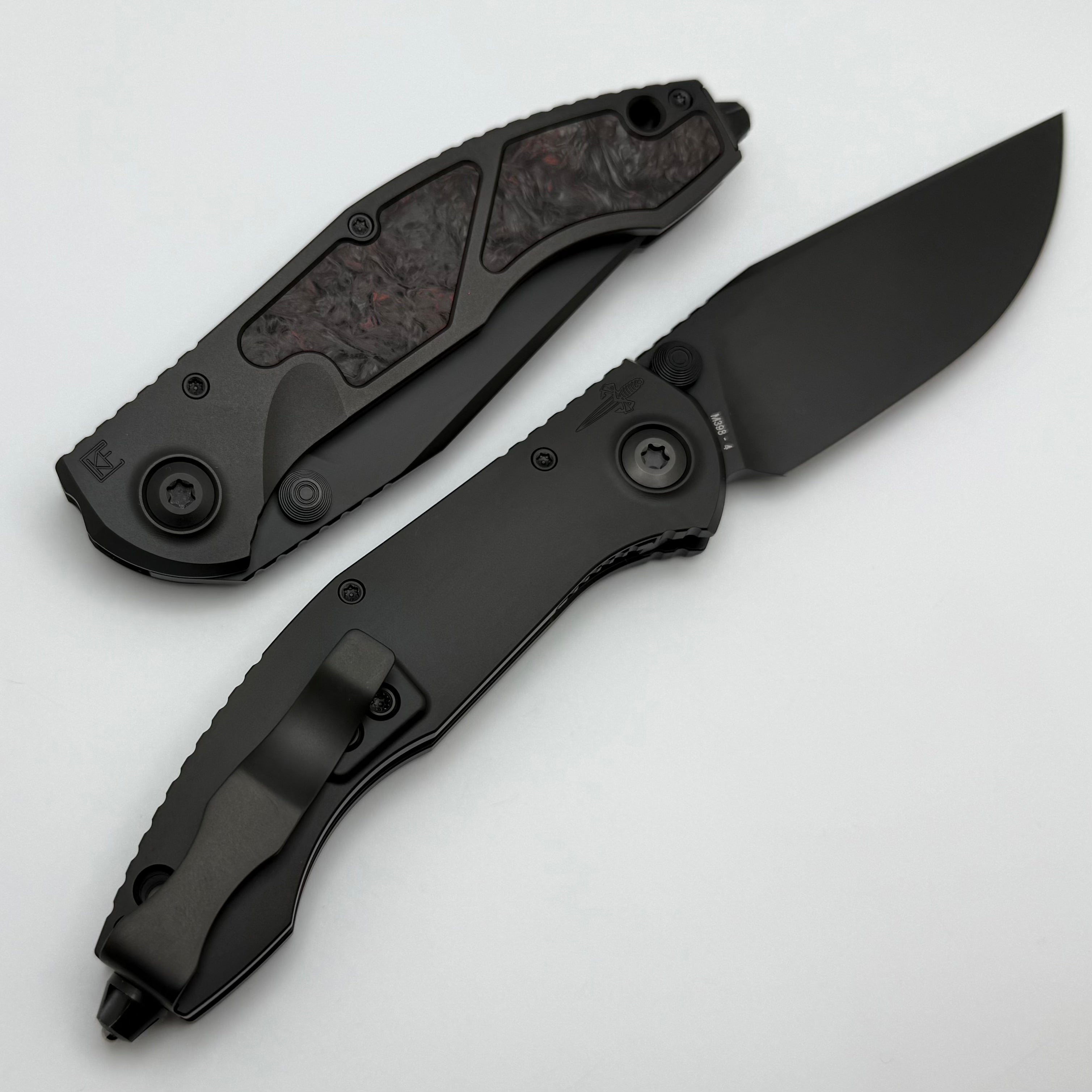 Ultimate Custom Knife Factory & Anthony Marfione Sokosha DLC/Red Carbon Fiber M398 Knife