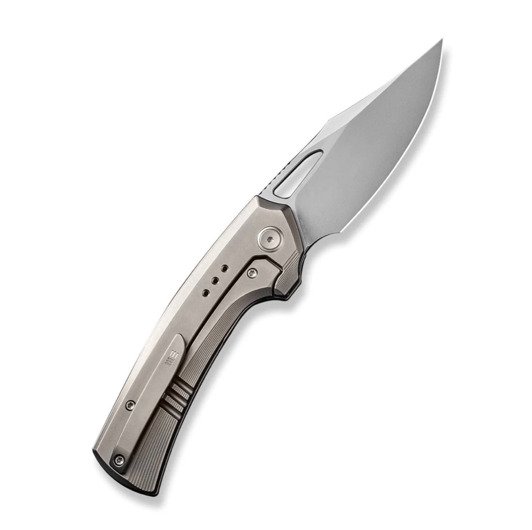 Premium WE Knife Nefaris Titanium - Limited Edition with Aluminum Foil Carbon Fiber & Polished Bead Blasted 20CV Blade