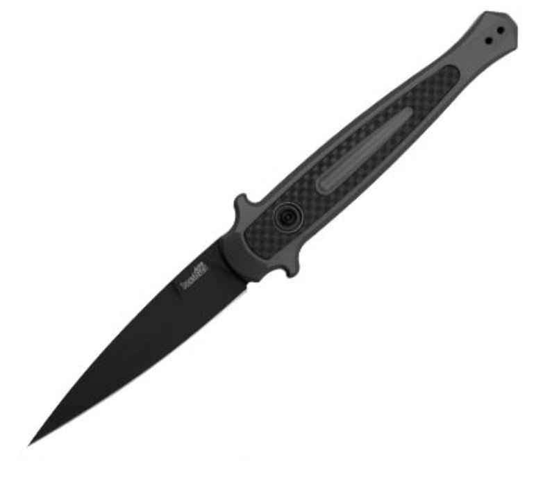 Kershaw Launch 8 Premium Automatic Knife - Gray Aluminum & Carbon Fiber Handle