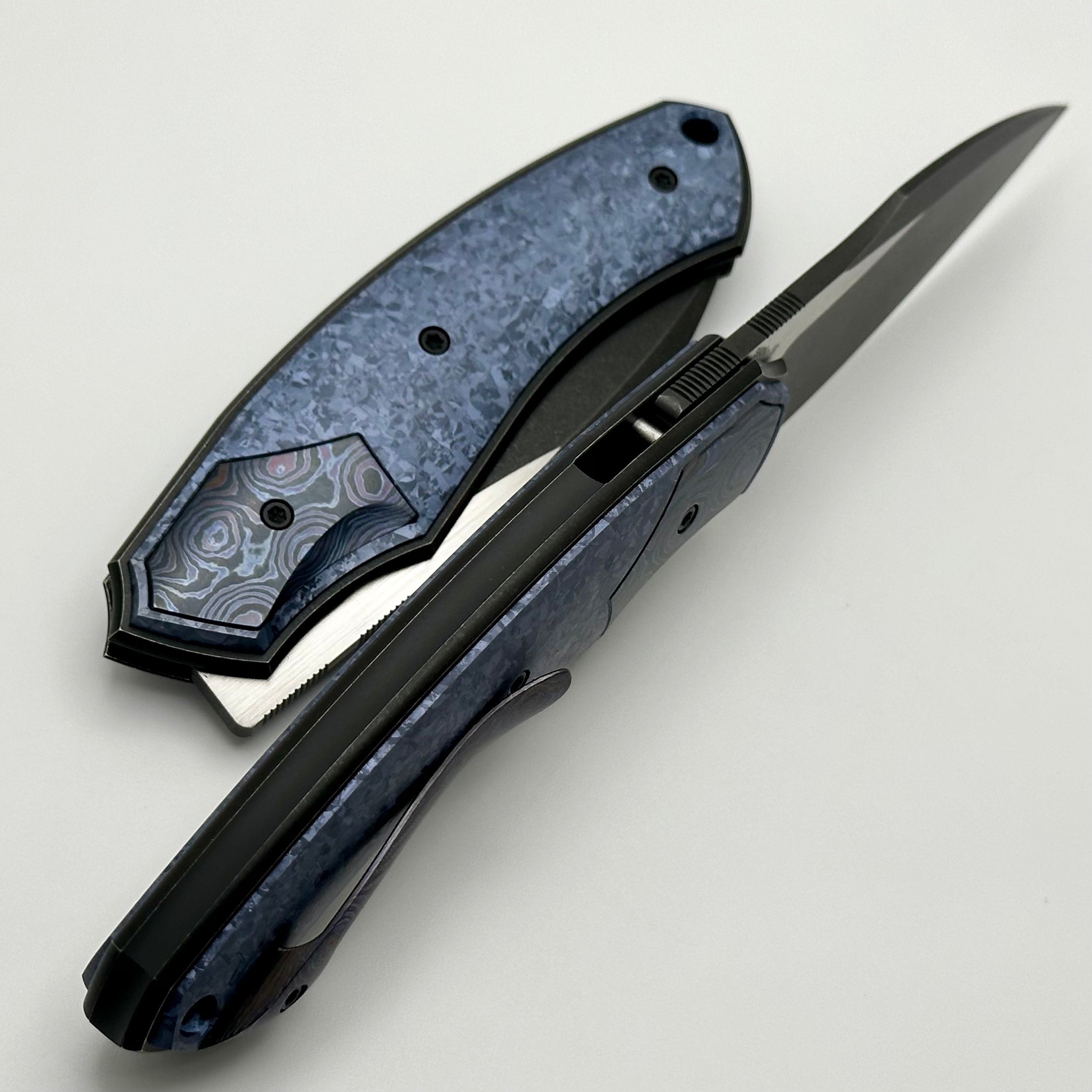 Premium Custom Knife Factory Davless: Crystal Ti & ZircuTi Edition with Blackwash S90V Blade