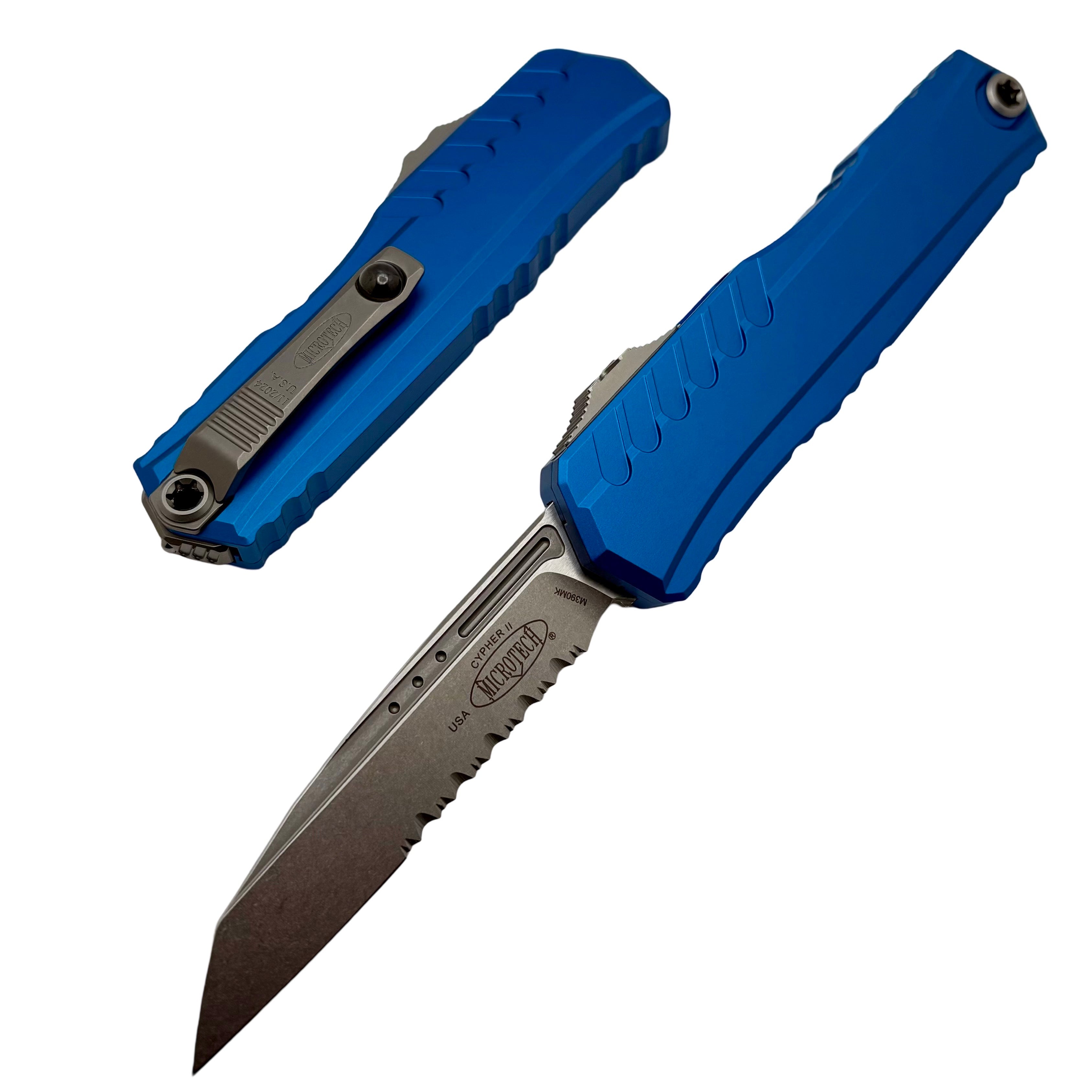 Microtech Cypher II S/E Premium OTF Knife with Blue Handle - Ultimate Tactical Tool