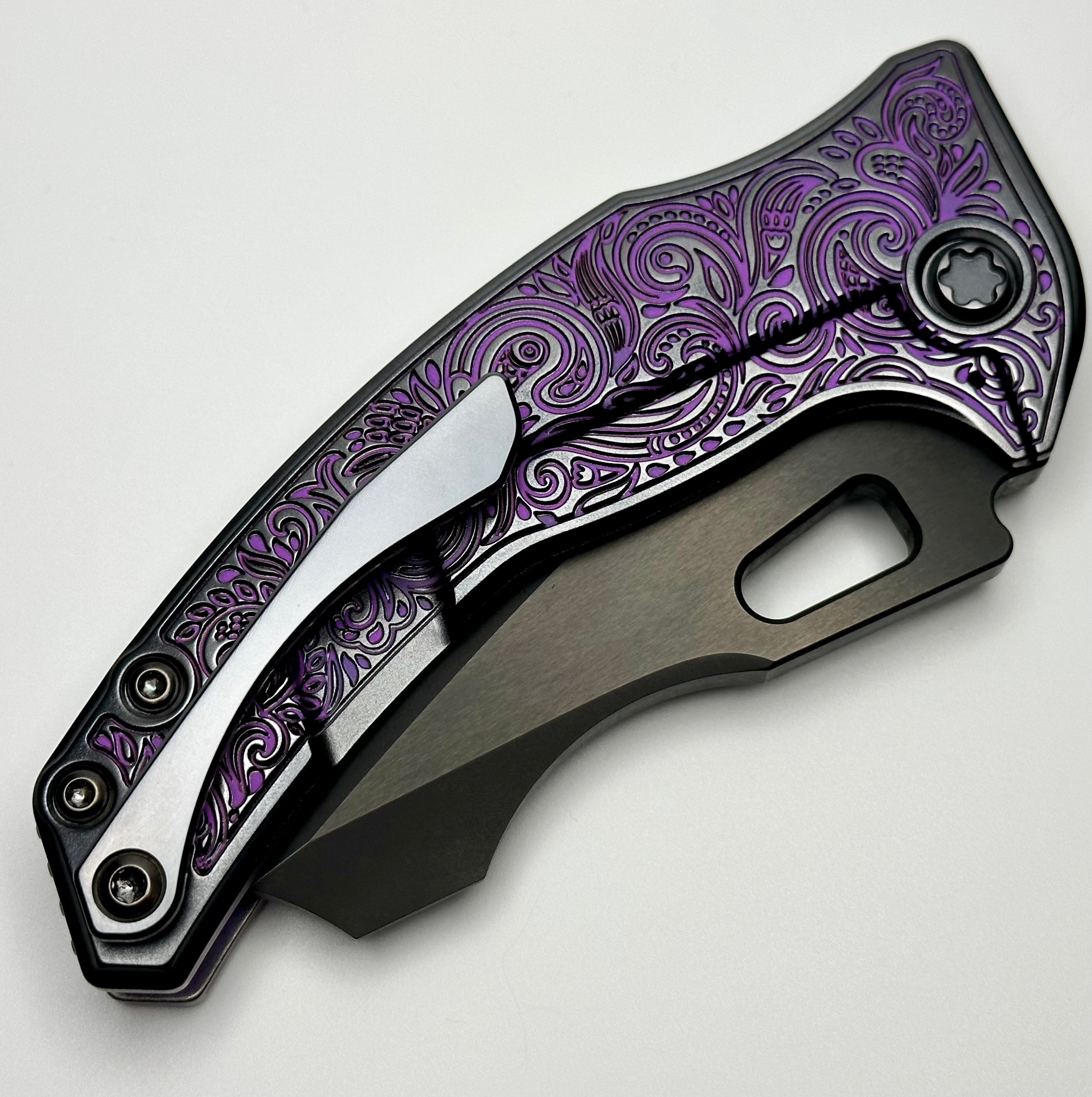 Borka Blades Premium Shylock Purple Natas & DLC Knife by Mike Bond