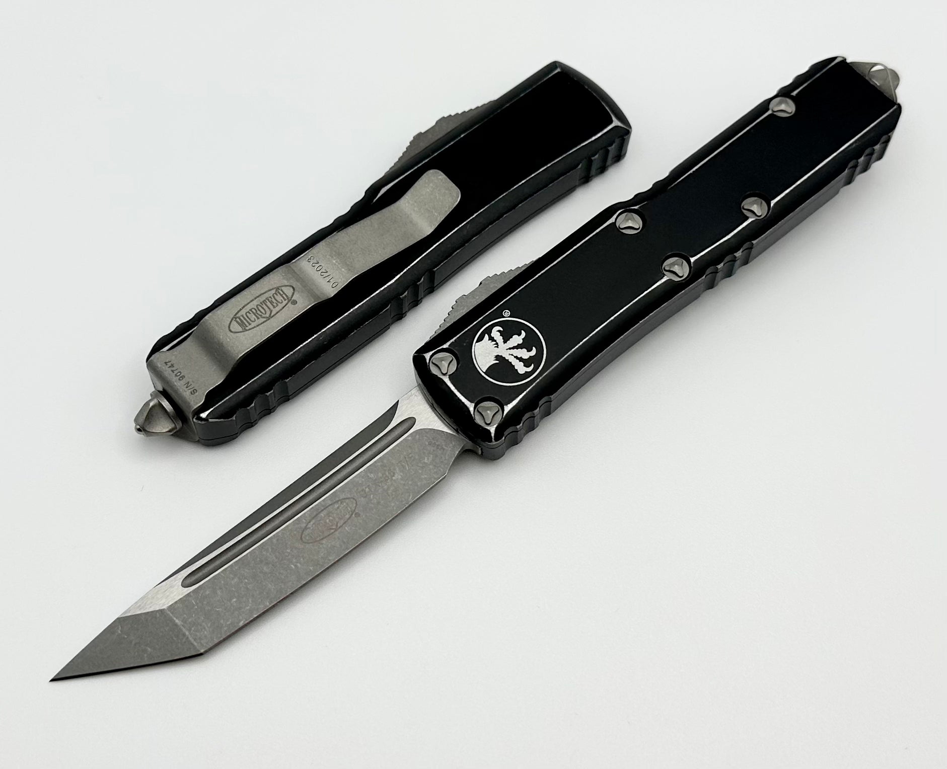 Microtech UTX-85 Tanto Apocalyptic EDC Knife - Distressed Black