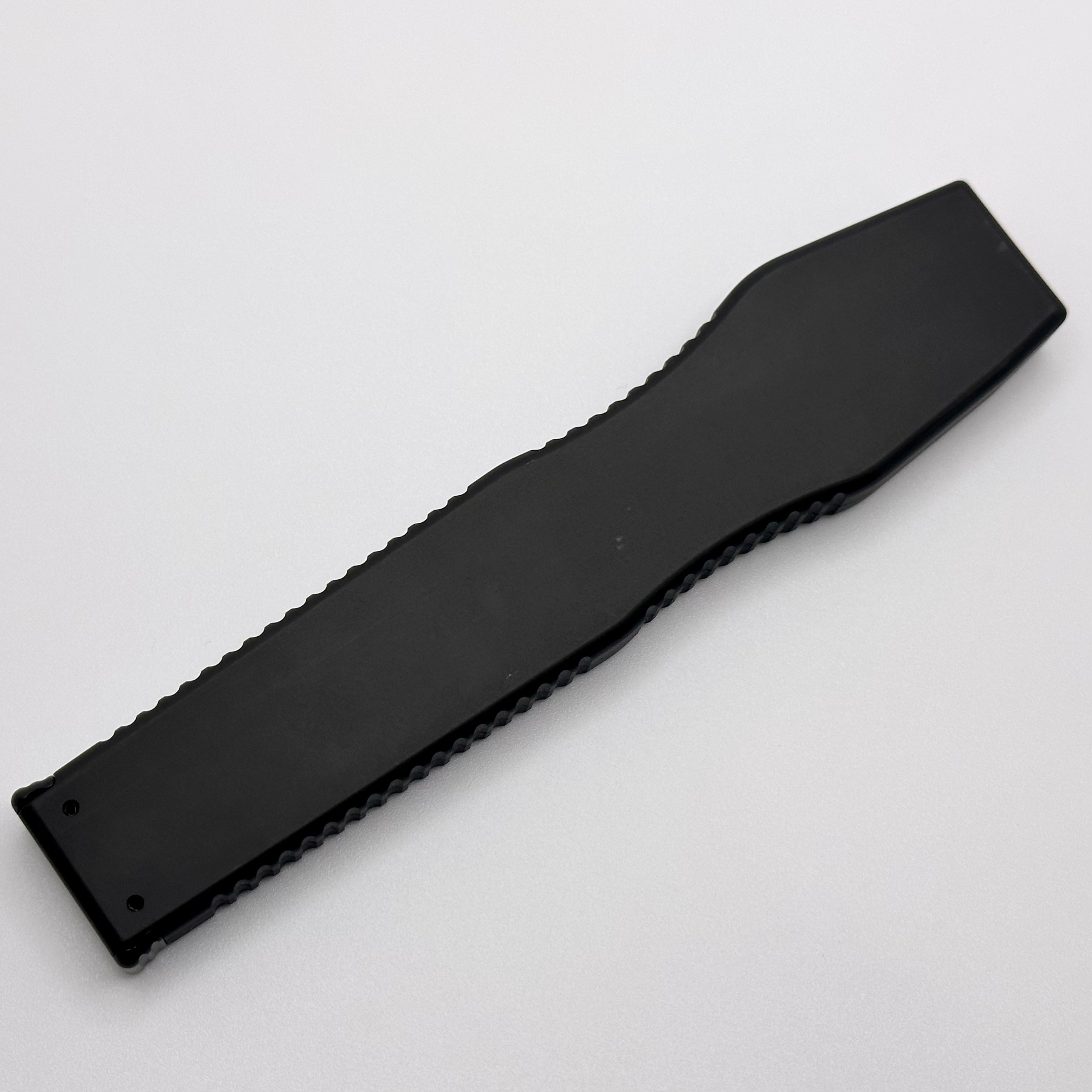 Premium Microtech HALO II Tactical Knife - Black Handle & Satin Partial Serrated Blade (Pre-Owned)