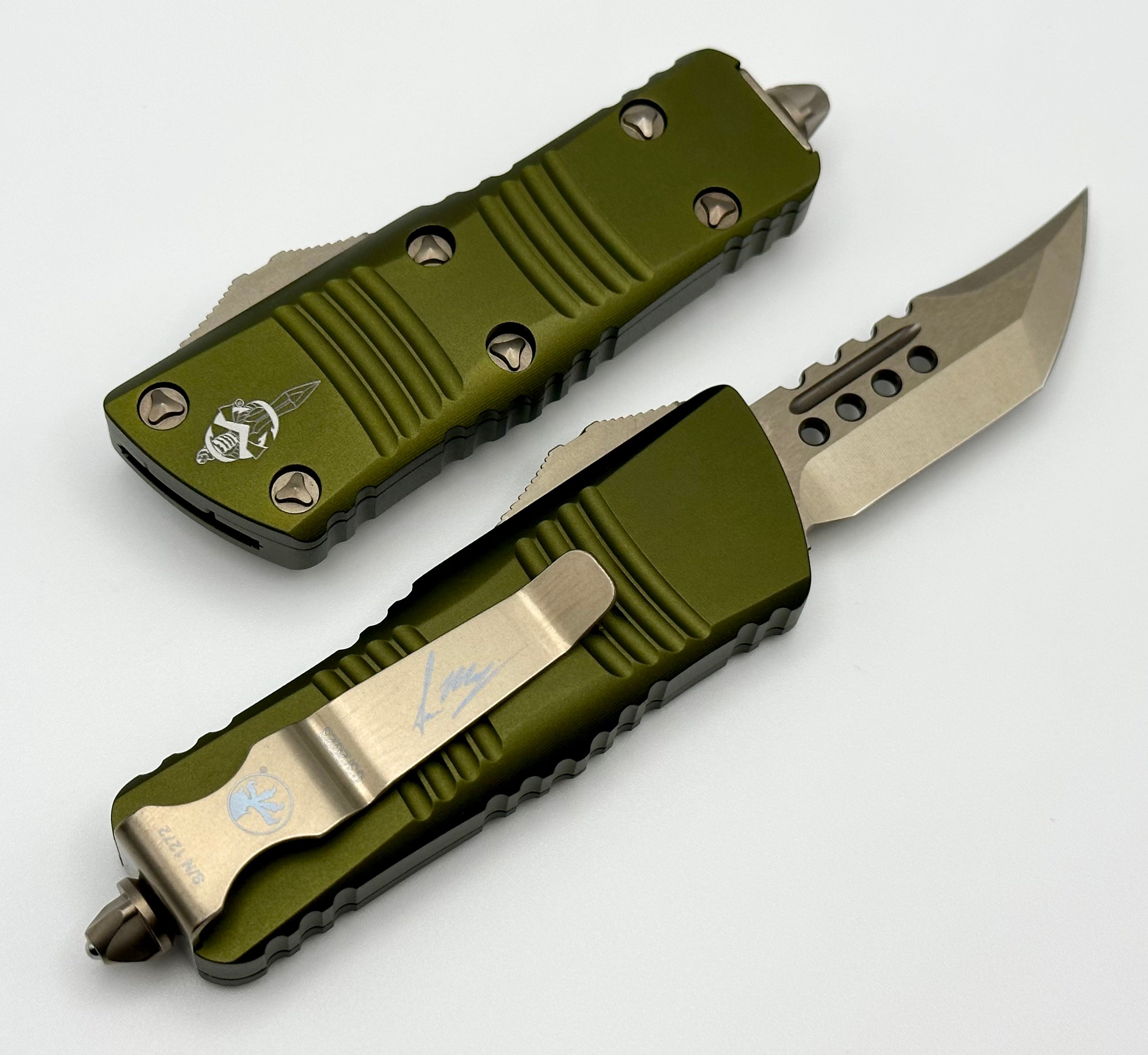 Microtech Mini Troodon Hellhound Bronze & OD Green - Ultimate Everyday Carry Knife