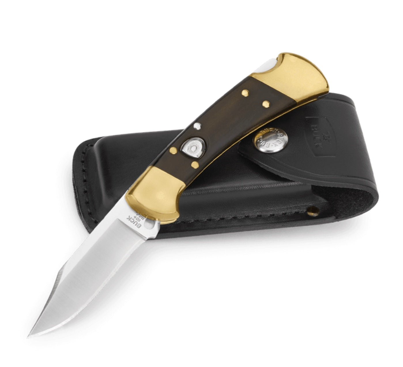 Buck Knives 112 Auto Ranger – Premium Ebony & Brass Folding Knife with 420HC Blade