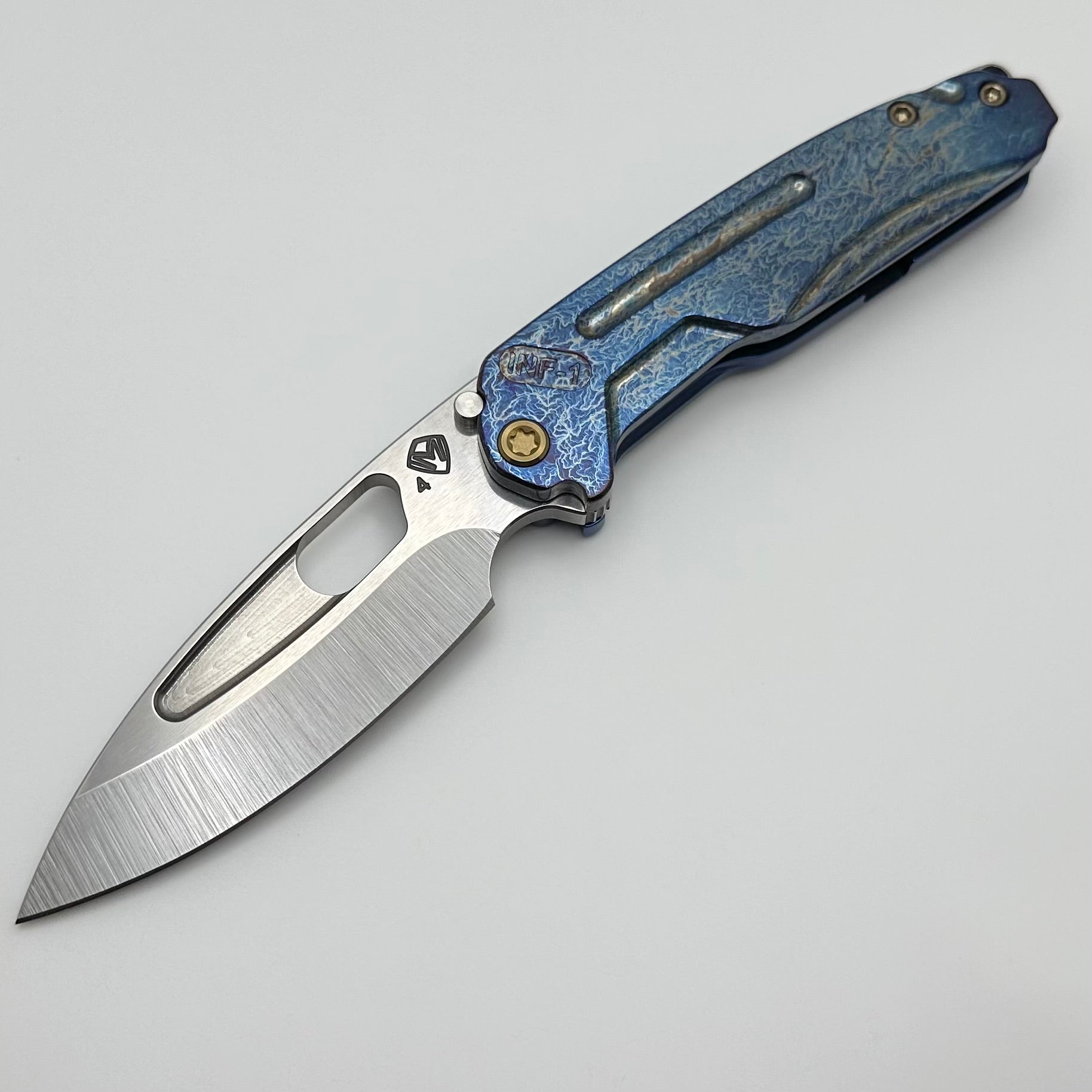 Medford Knife Infraction Tumbled S45 - Premium Everyday Carry with Acid Etch & Flamed Blue Handles