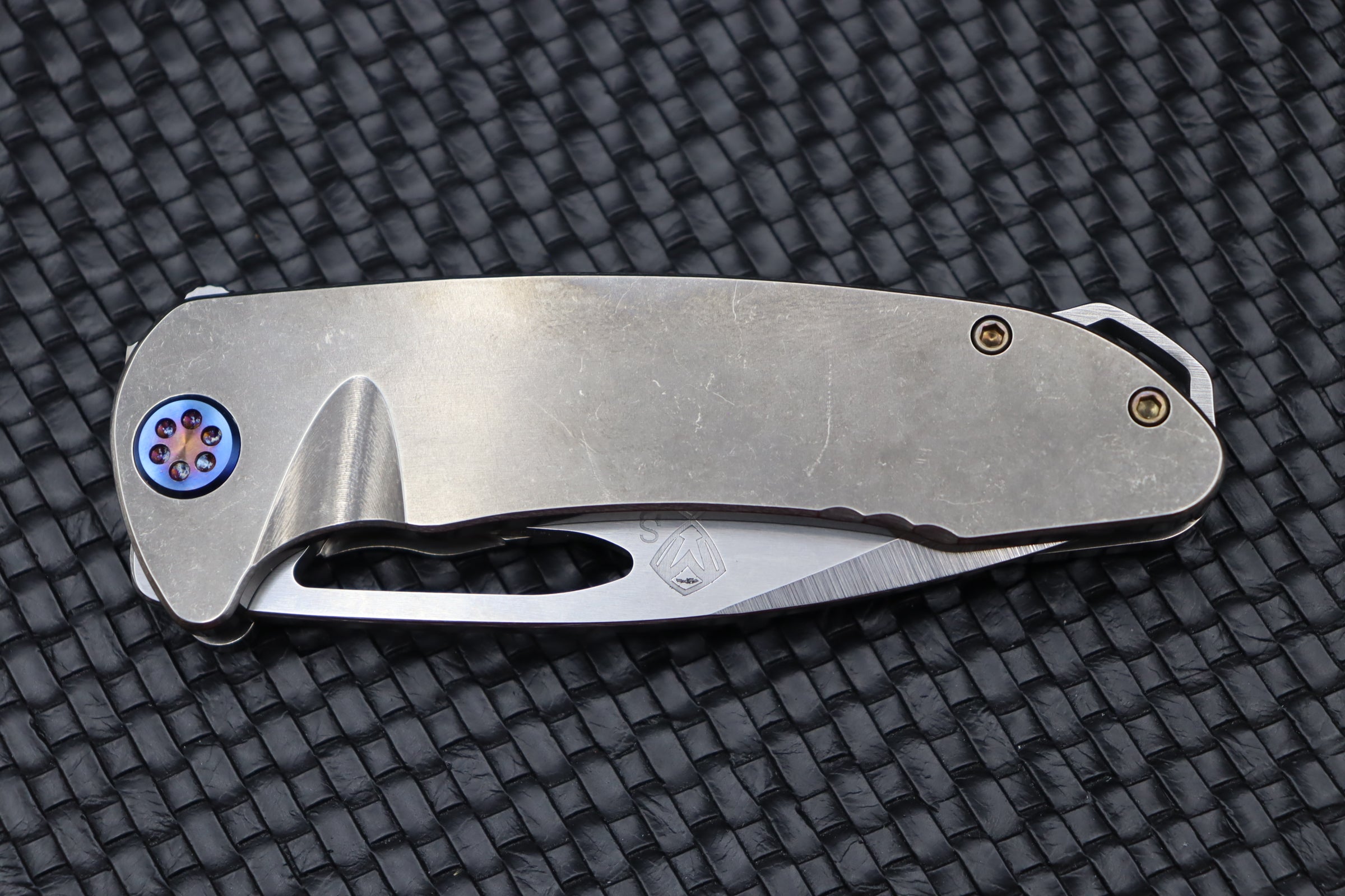 Medford On Belay Premium Folding Knife - Tumbled S35VN Blade & Titanium Handles