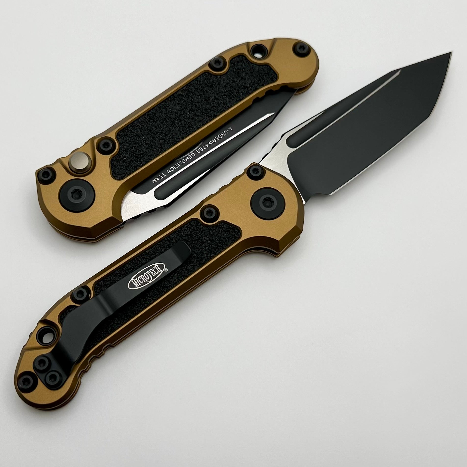 Microtech LUDT Gen III Tanto Tactical Knife - Black Blade with Tan Handle