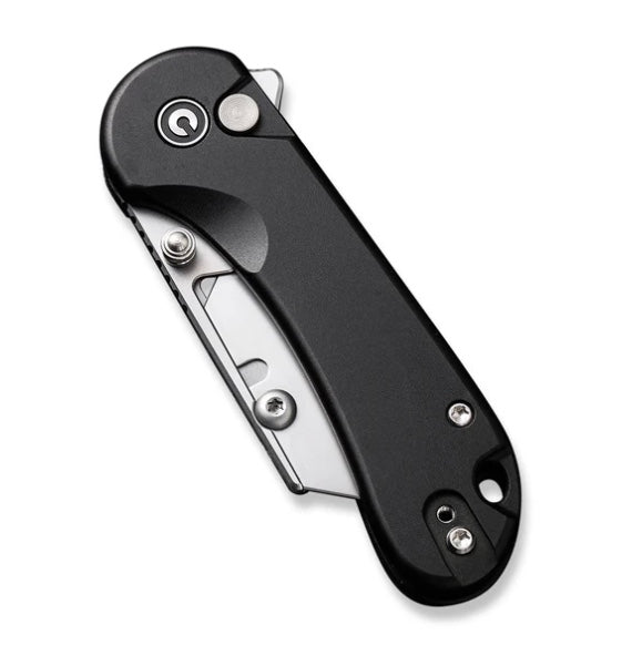 Civivi Elementum Premium Utility Knife with Black Aluminum Handles & Button Lock