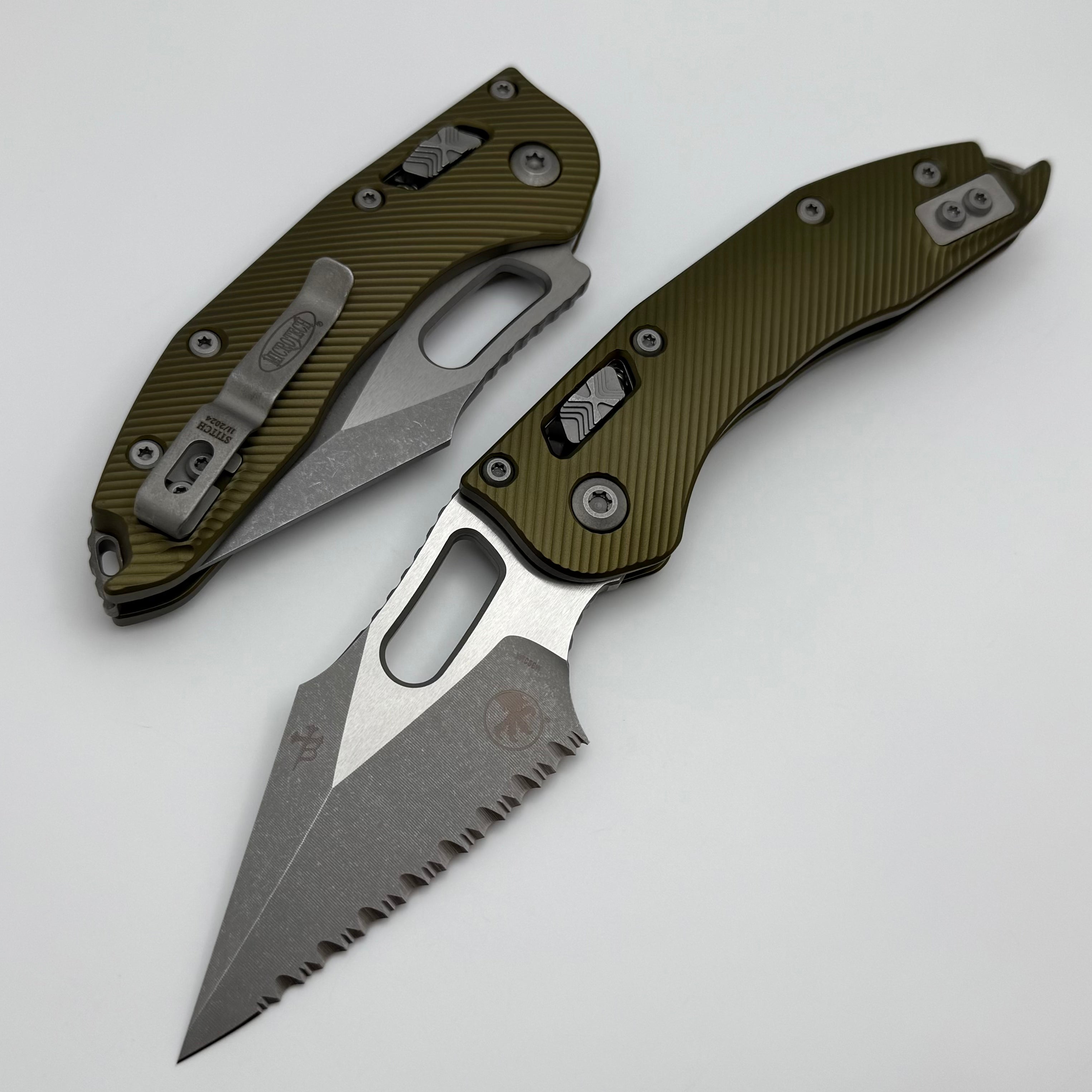 Microtech Stitch RAM LOK Tactical Knife - Premium Apocalyptic Full Serrated M390MK Blade