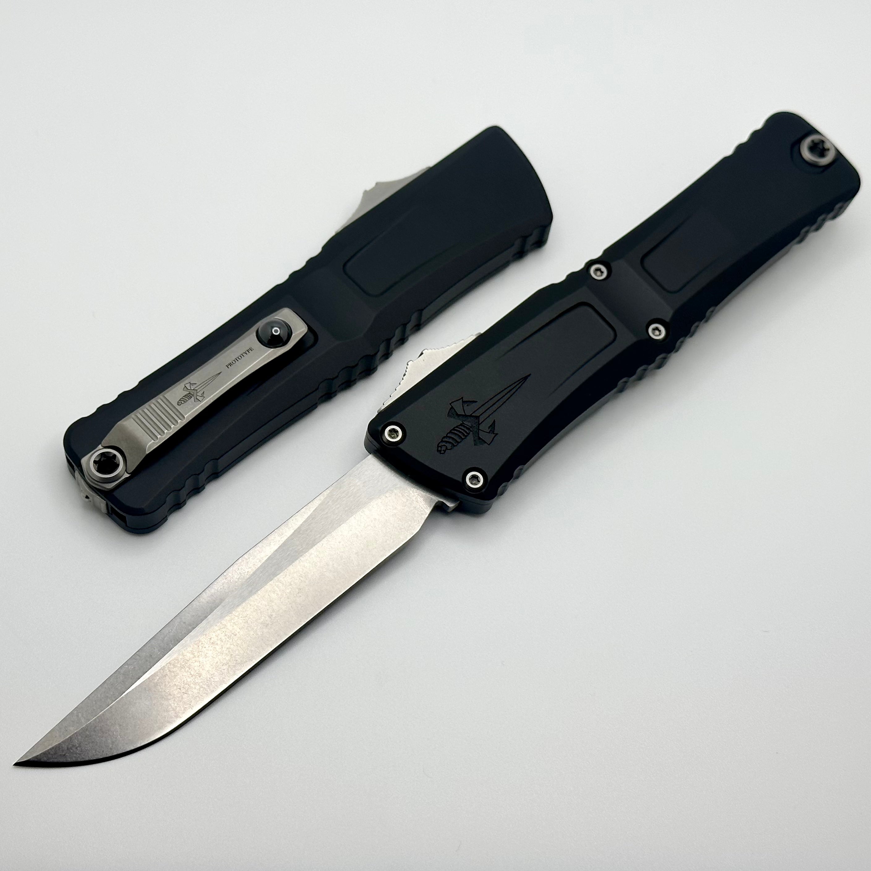 Premium Marfione Custom Combat Troodon Gen III Prototype - Stonewash Single Edge with Black Handle