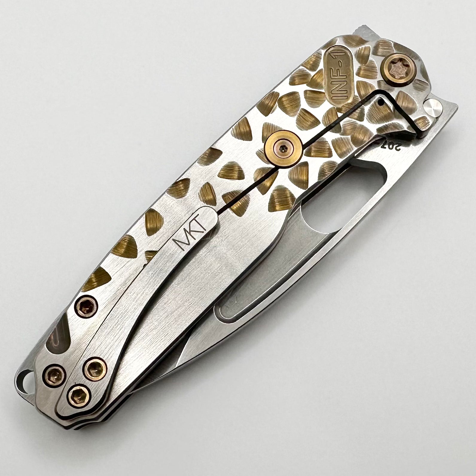 Premium Medford Infraction Knife - Tumbled S45VN Blade & Bronze Falling Leaf Design