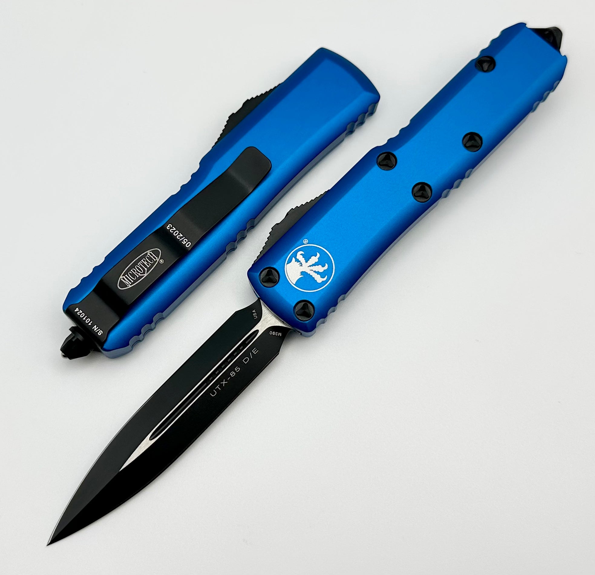 Microtech UTX-85 Double Edge Tactical Knife - Black & Blue