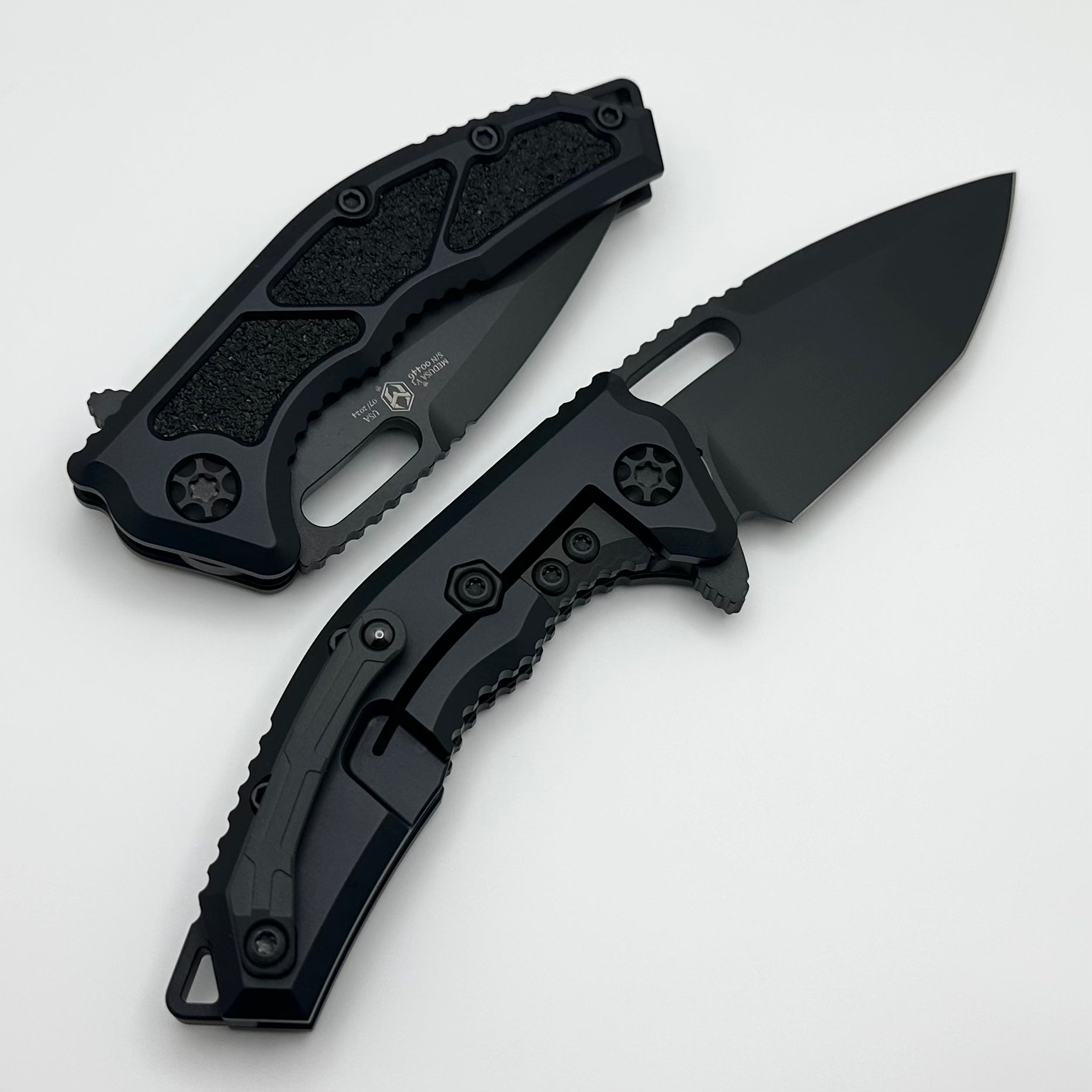 Heretic Knives Medusa Manual: Premium Tactical Aluminum Frame Lock Knife with Grip Inlays & DLC MagnaCut Blade