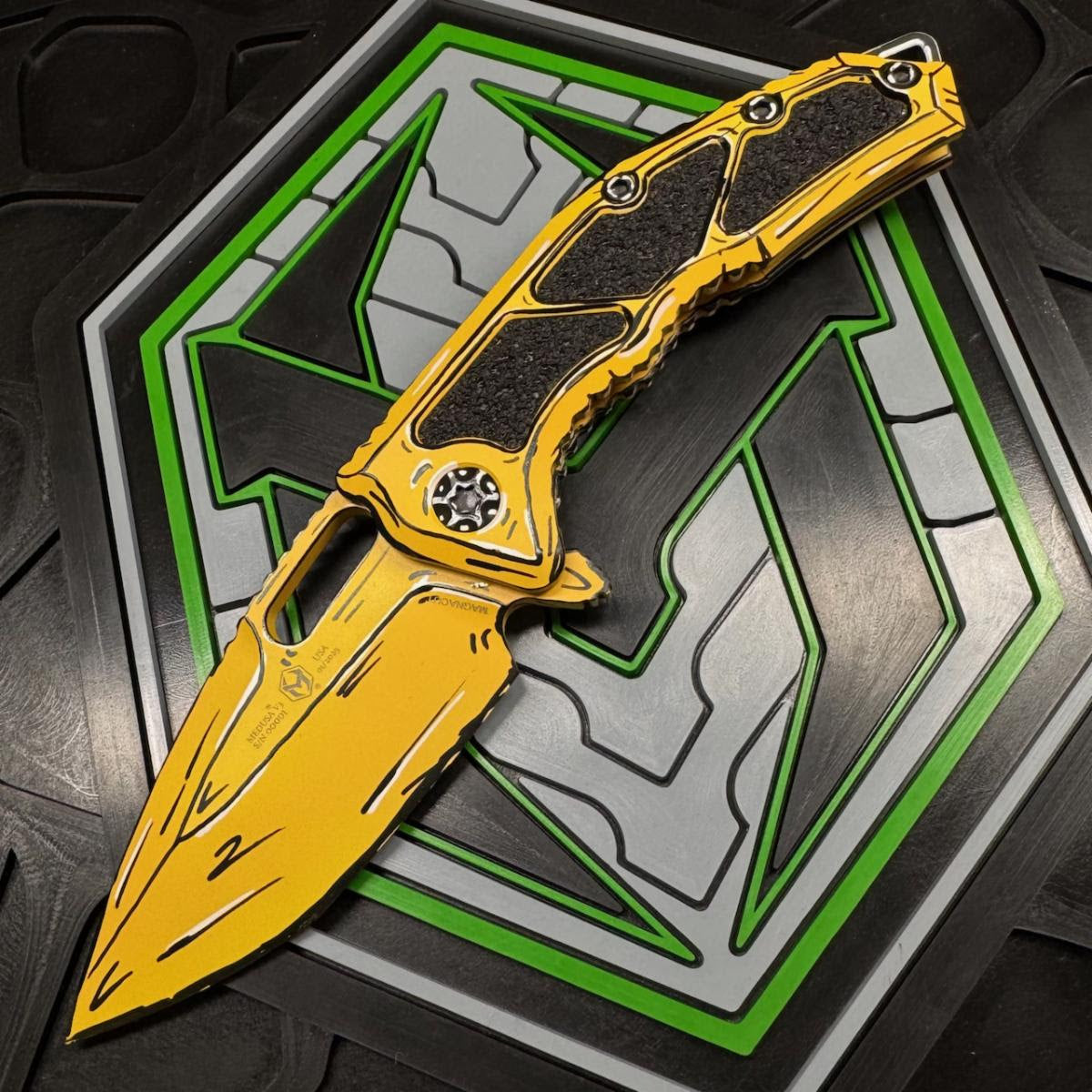 Heretic Knives Medusa Cel Shade Yellow | Premium MagnaCut Blade