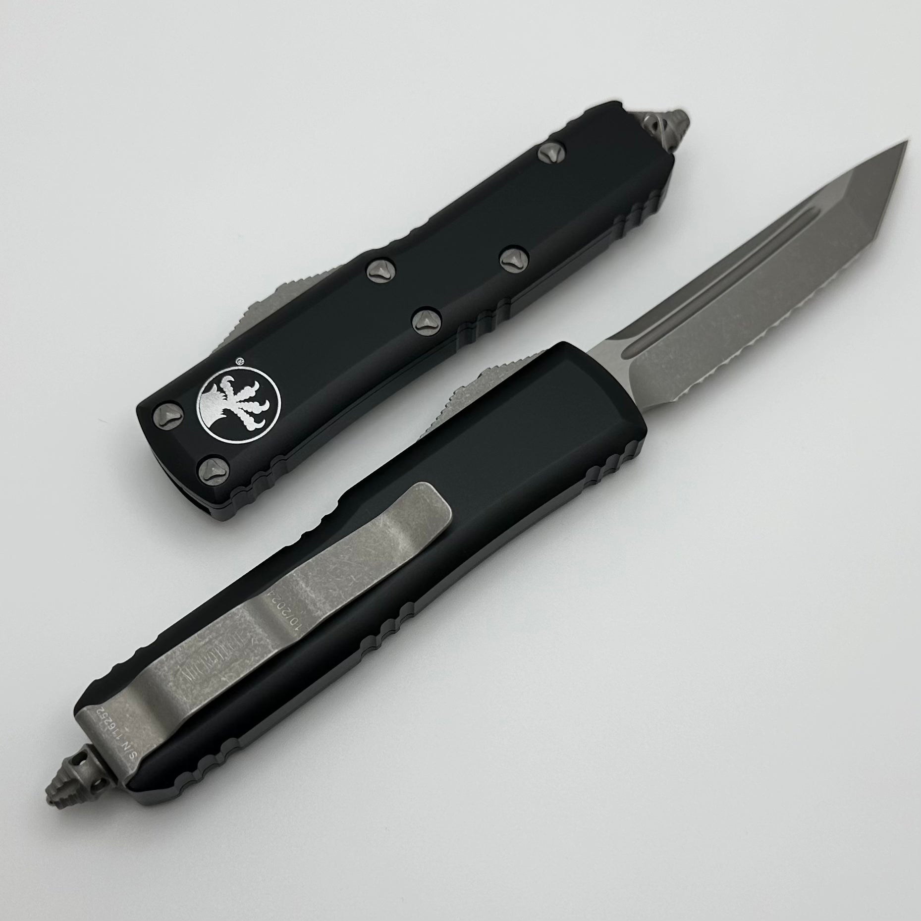 Microtech UTX-85 Tanto T/E Apocalyptic Full Serrated & Black 233-12AP - Ultimate EDC Knife