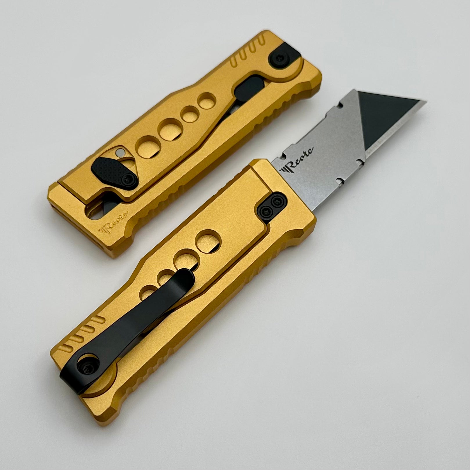 Reate EXO-U Ultimate Utility Knife - Yellow Aluminum Handle