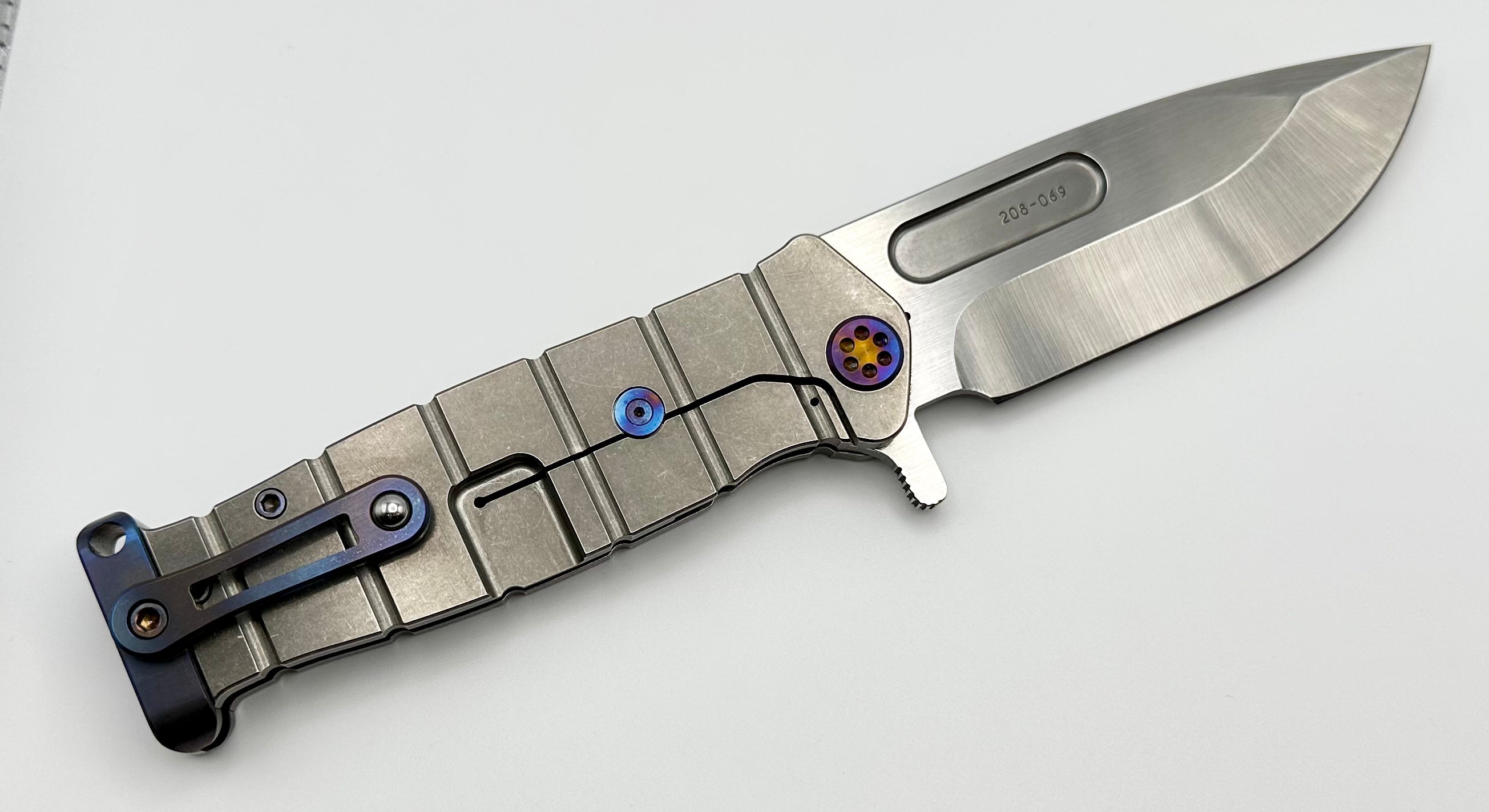 Medford Premium Fighter Flipper Knife - USMC Edition with Tumbled Handles & Flamed Hardware