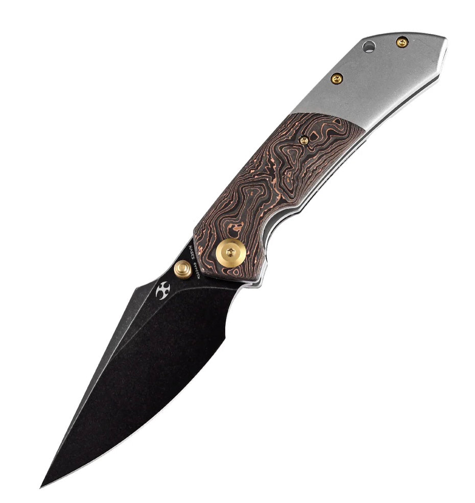 Kansept Fenrir Ultimate EDC Knife - Copper Carbon Fiber & Titanium Handle with S35VN Blade