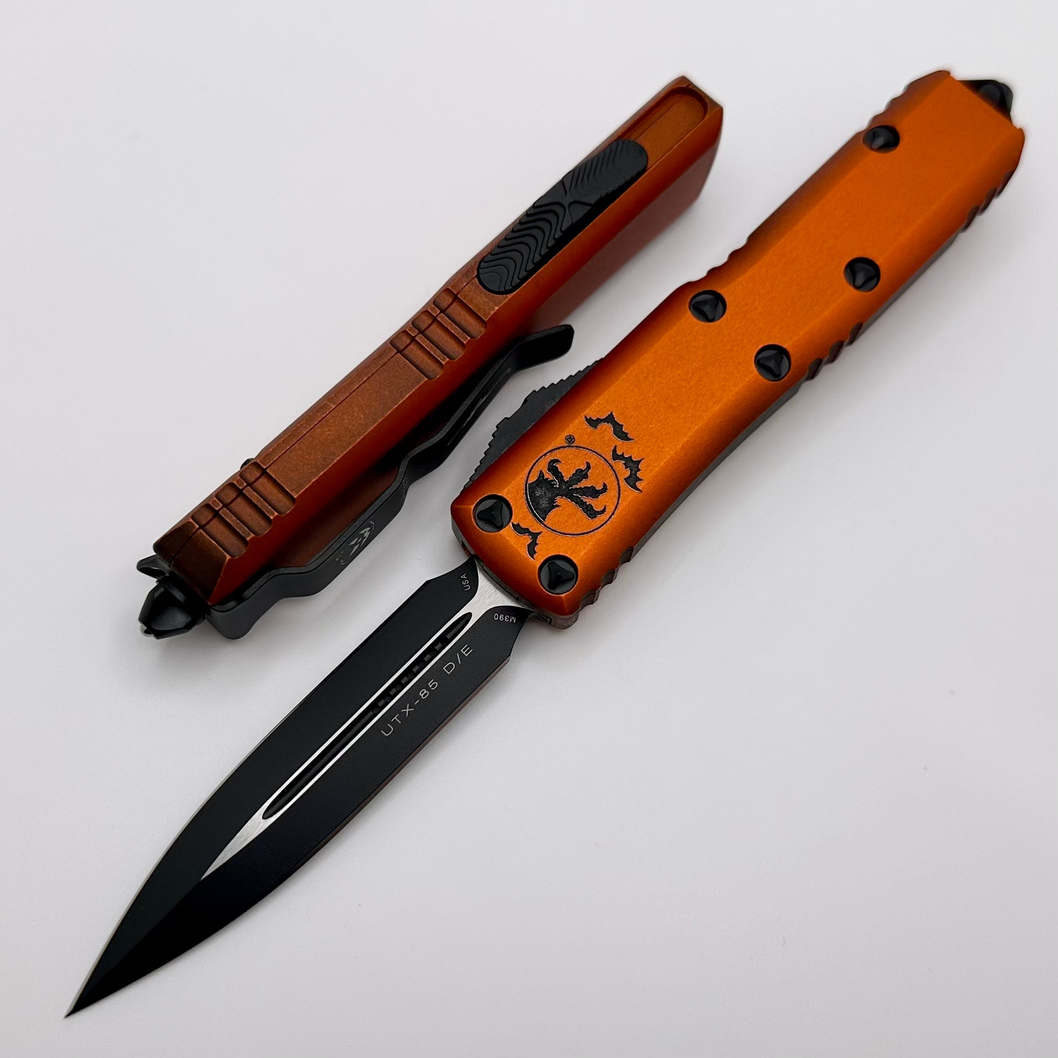 Microtech UTX-85 Halloween Orange Double Edge Signature Series - Premium Everyday Carry Knife