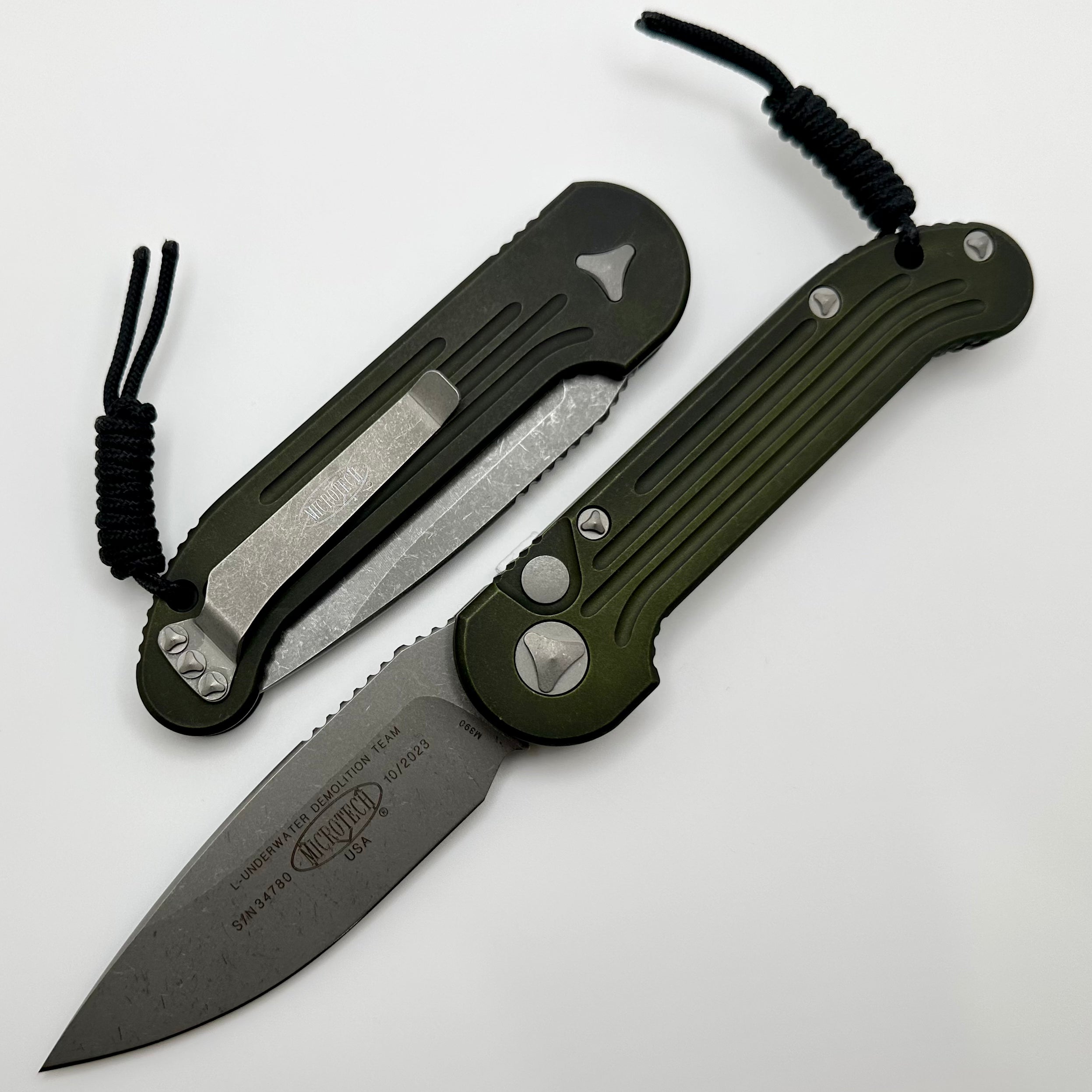 Microtech L.U.D.T Ultimate Tactical Folding Knife - Weathered OD Green & Apocalyptic Finish