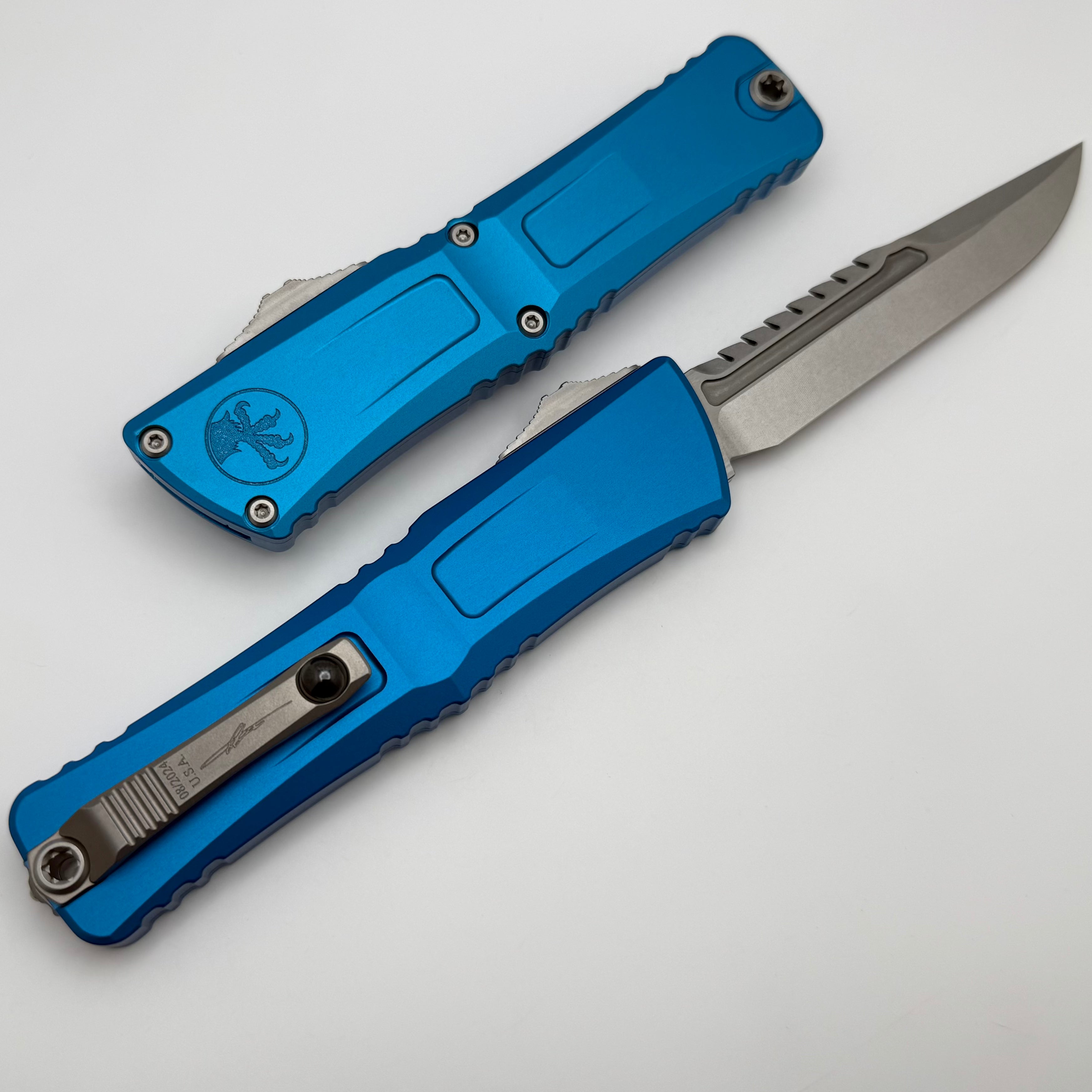 Microtech Combat Troodon Gen III Signature Series - Premium Tactical Knife with Blue Handle