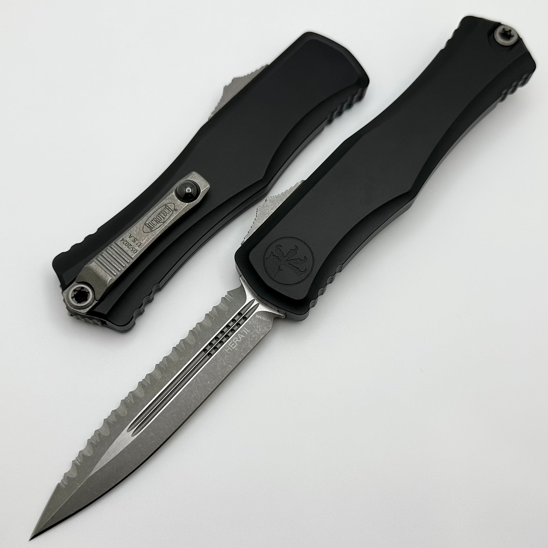 Microtech Hera II Apocalyptic Double Edge Serrated OTF Knife - Premium Tactical Tool