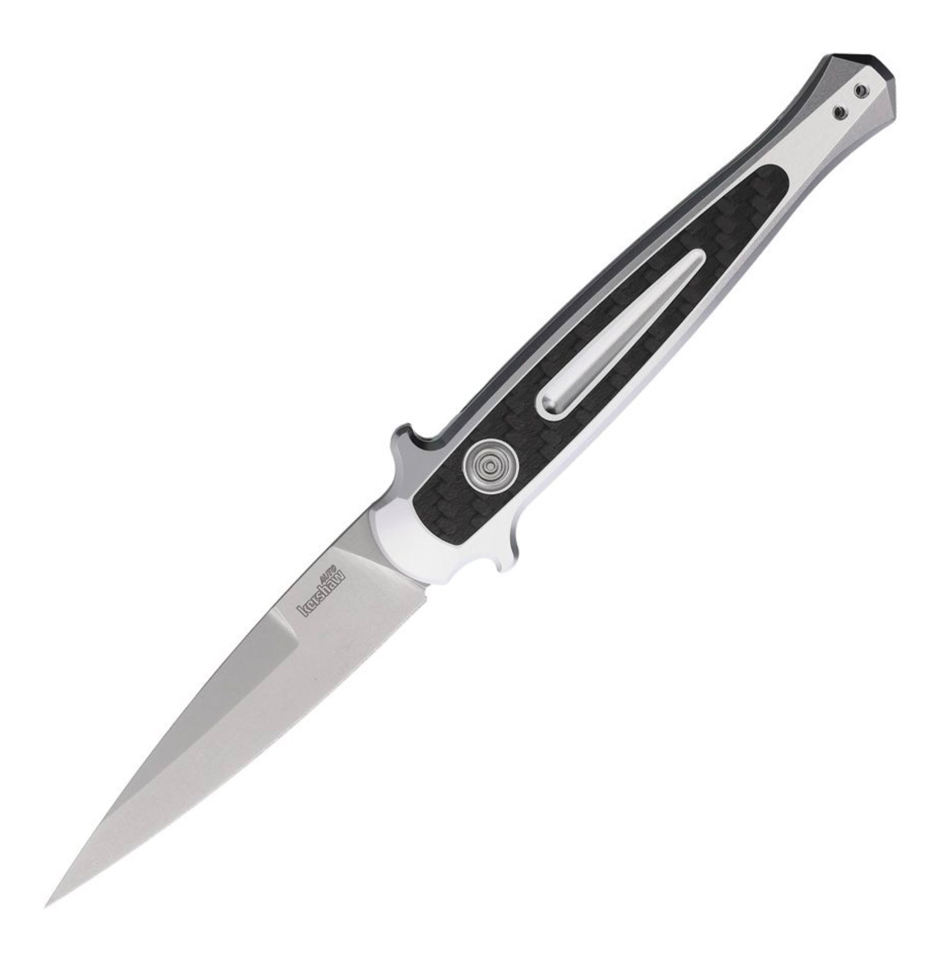 Kershaw Launch 8 Premium Automatic Knife - Raw Aluminum & Carbon Fiber Handle