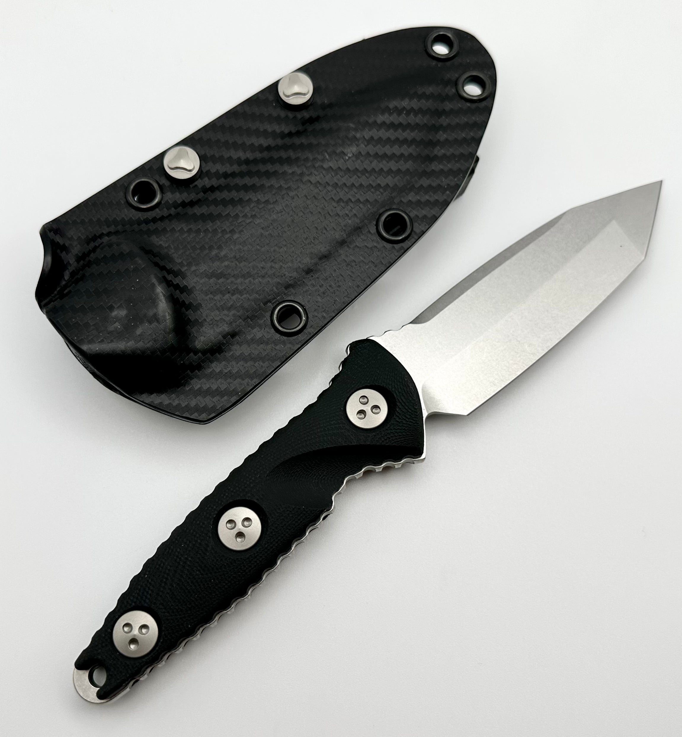 Microtech Socom Alpha Mini T/E Tanto Tactical Knife - Stonewash Finish