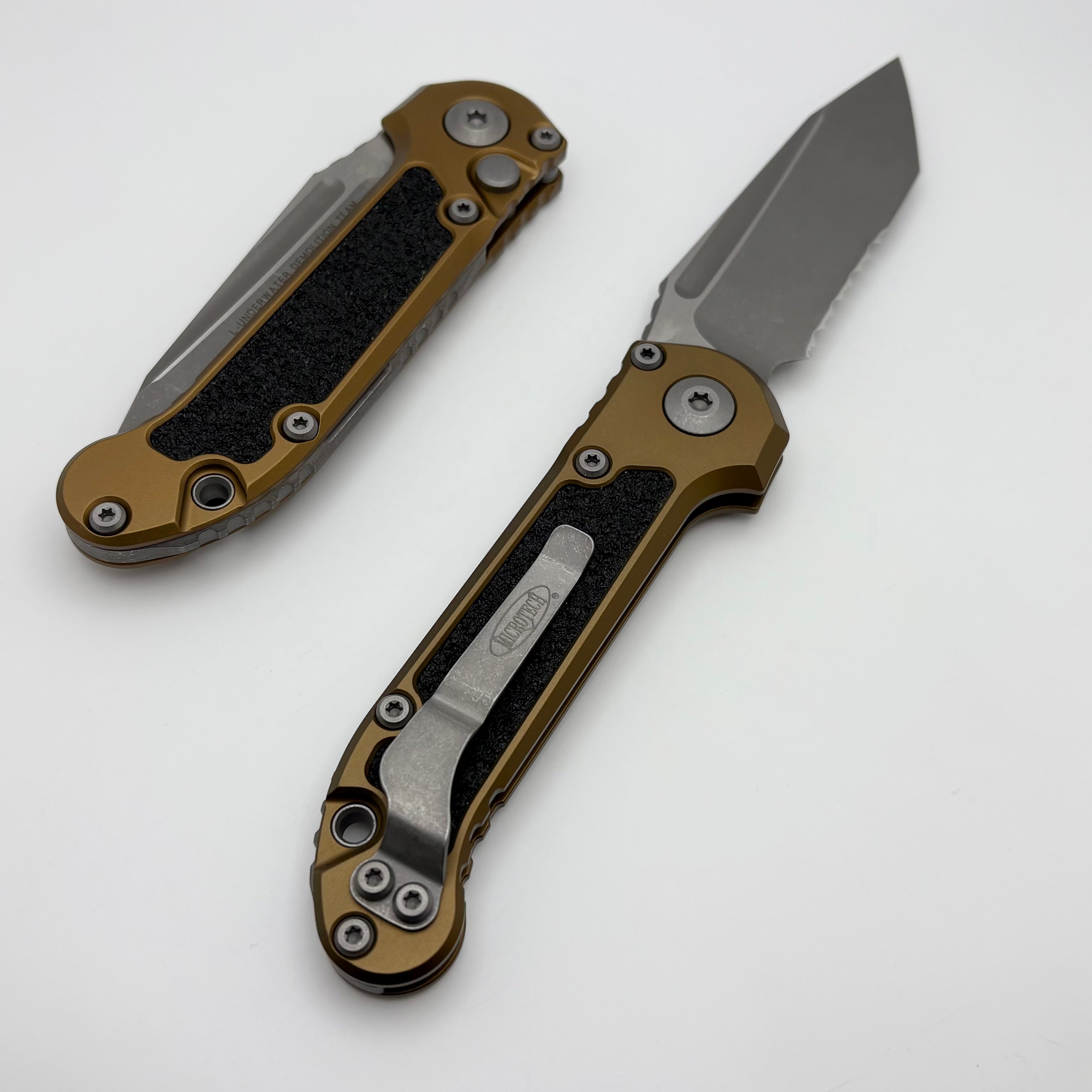 Microtech LUDT Gen III Apocalyptic Tanto Knife - Premium Tan Handle with Partial Serration